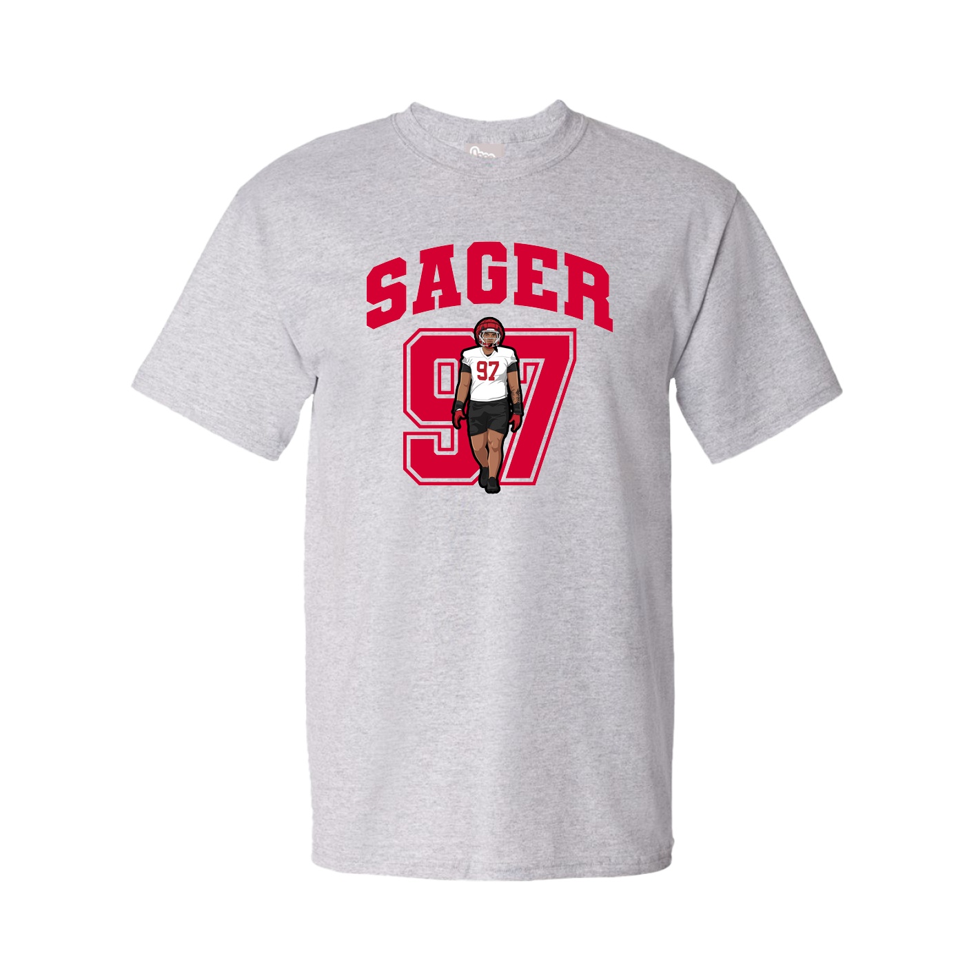 Youth Tee — Number in Grey