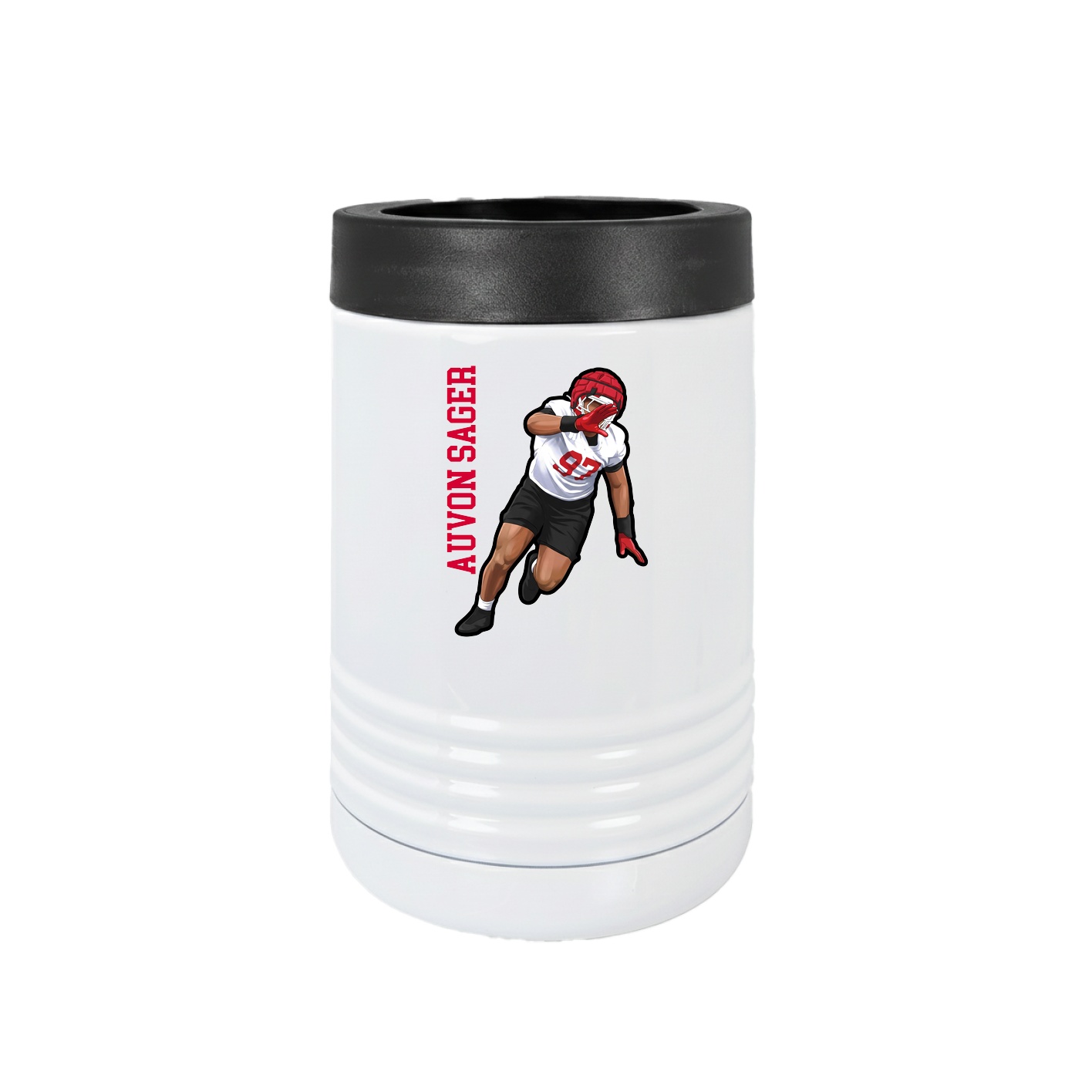 Beverage Holder — Name Vertical in White