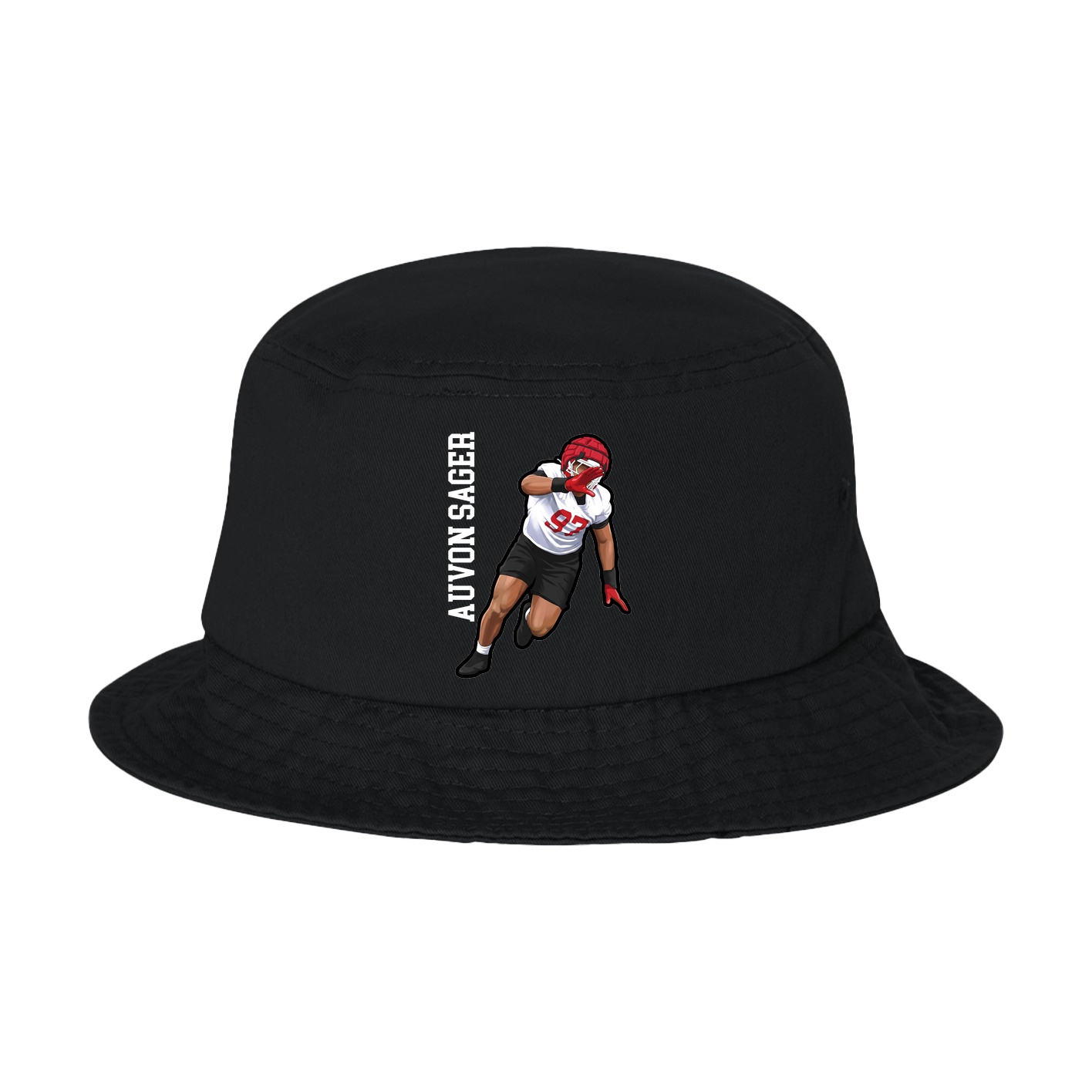 Bucket Cap — Name Vertical in Black