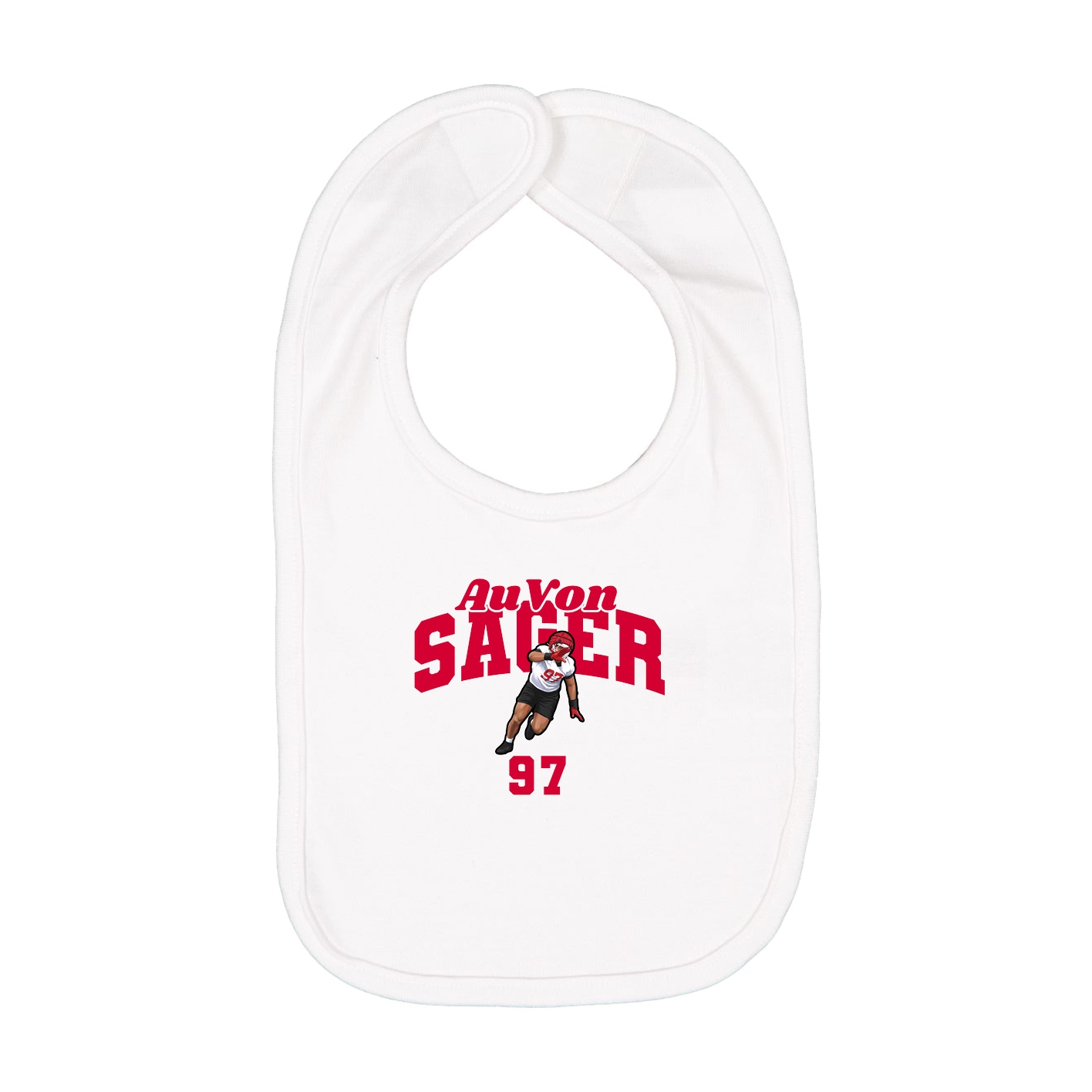 Infant Bib — Signature Arch in White