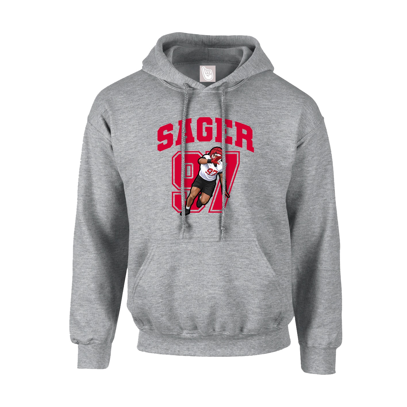 Hoodie — Number in Grey