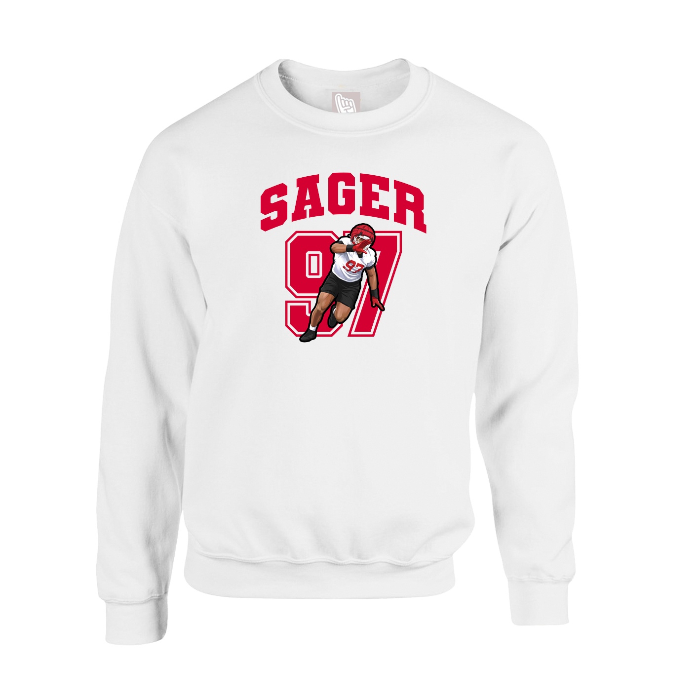 Fleece Crew — Number in White