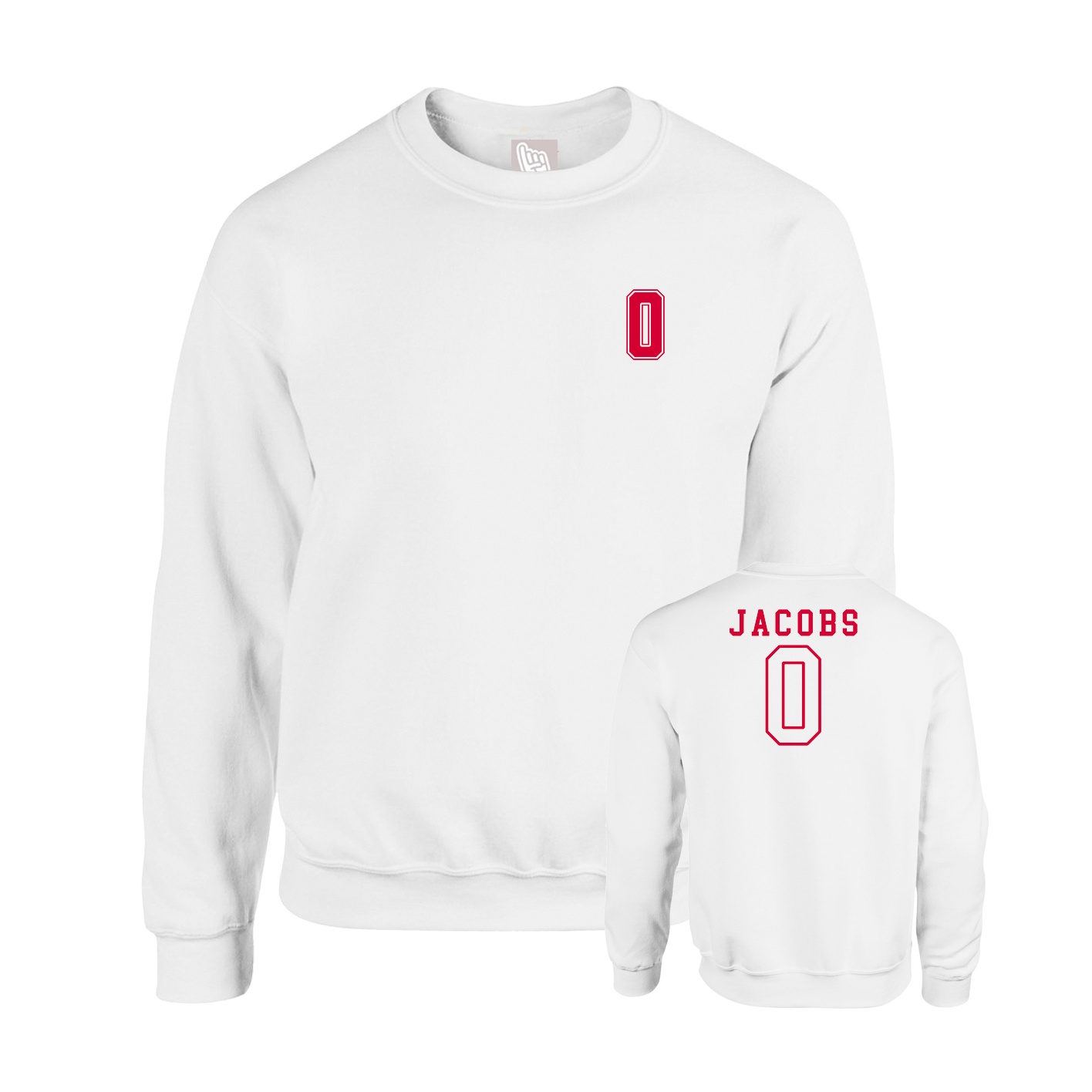 Fleece Crew — Chest Back in White