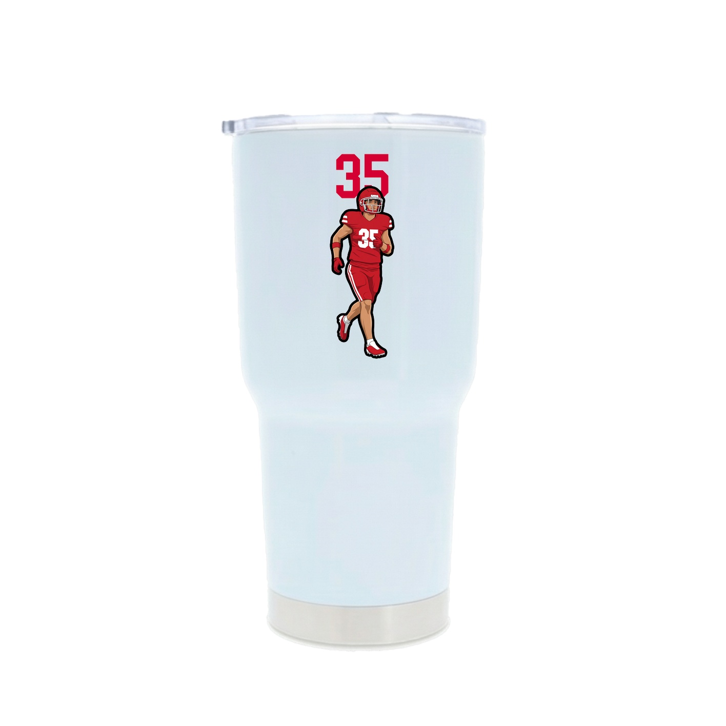 30oz Stainless Steel Tumbler — Number Top in White