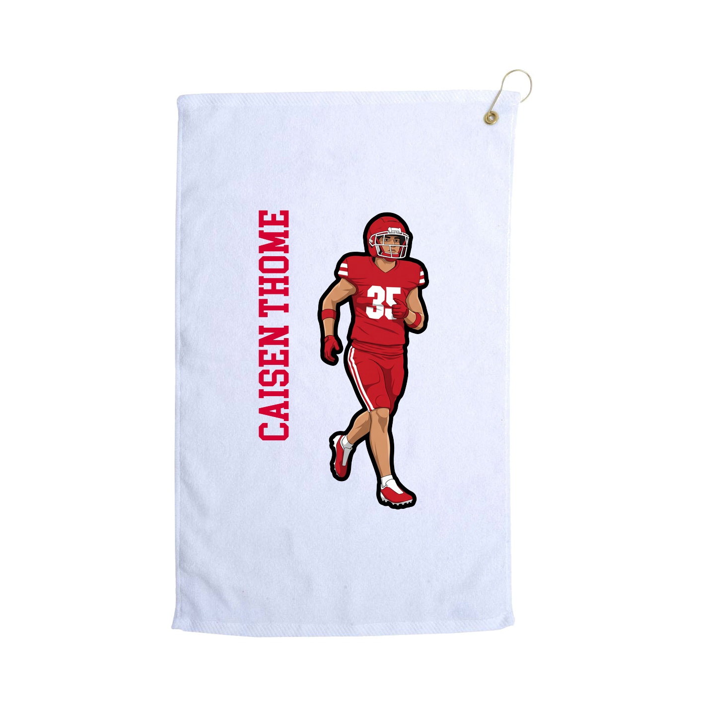 Golf Towel — Name Vertical in White