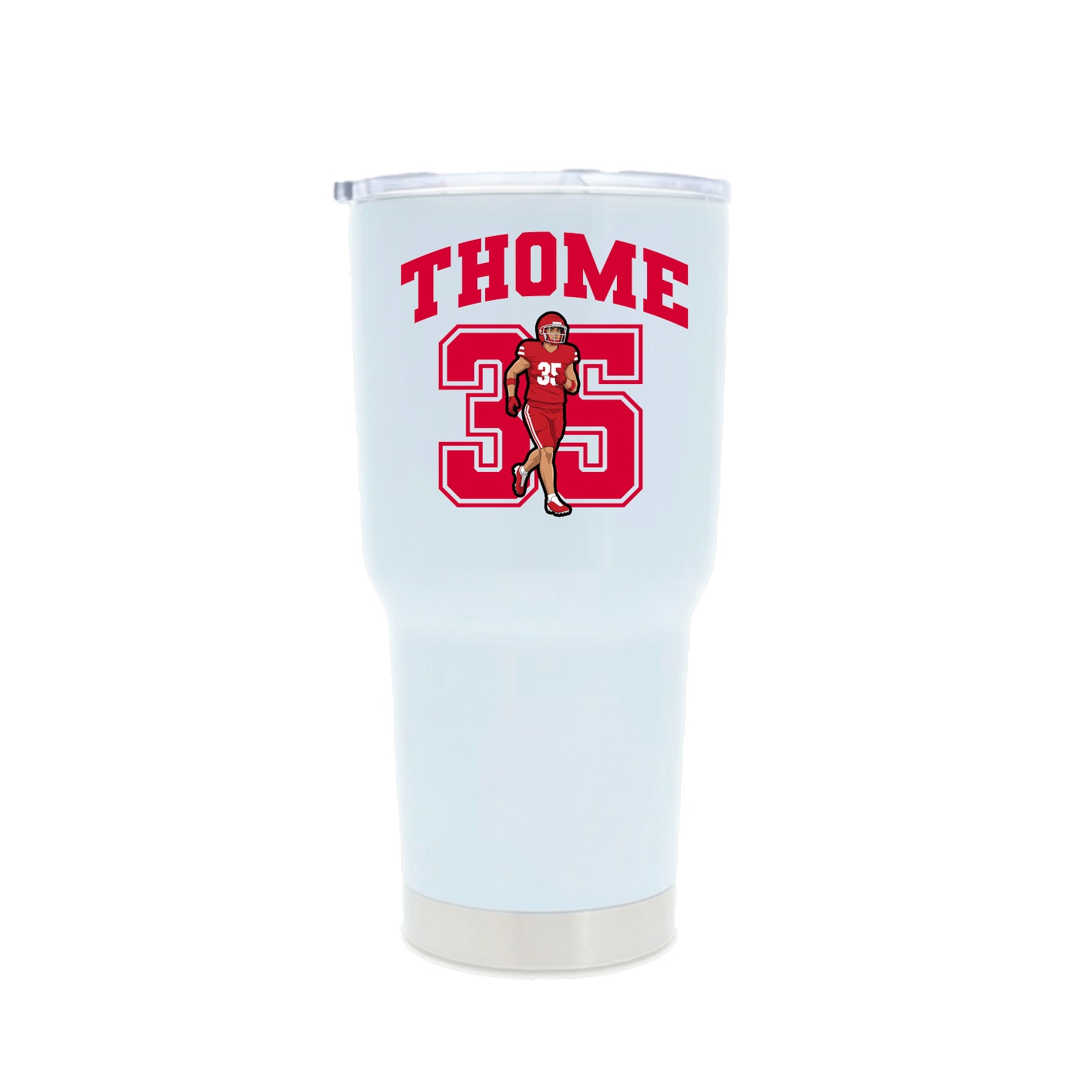 30oz Stainless Steel Tumbler — Number in White