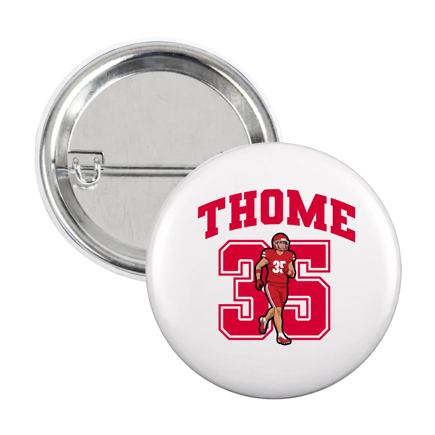 Game Day Button — Number in White