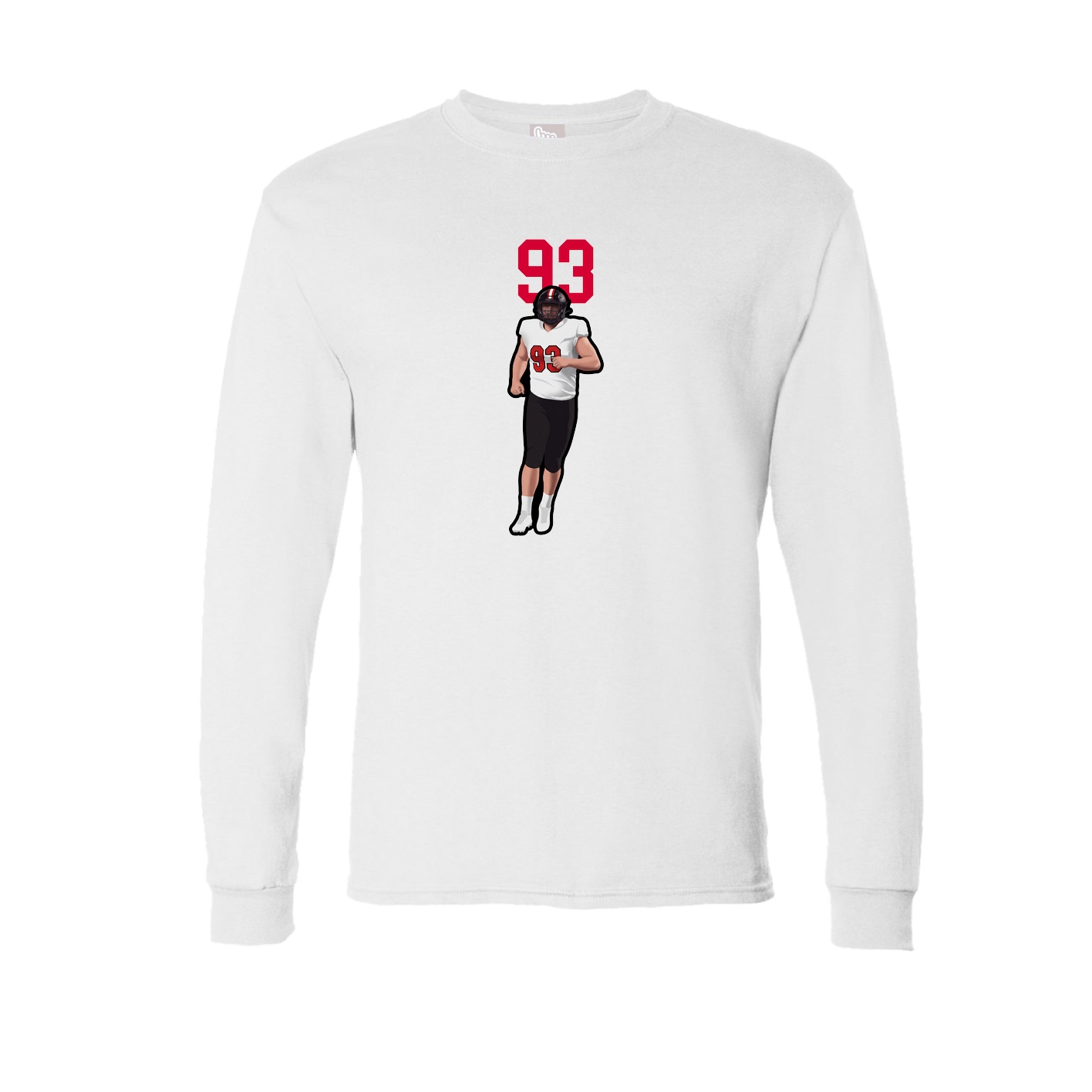 Long Sleeve Tee — Number Top in White
