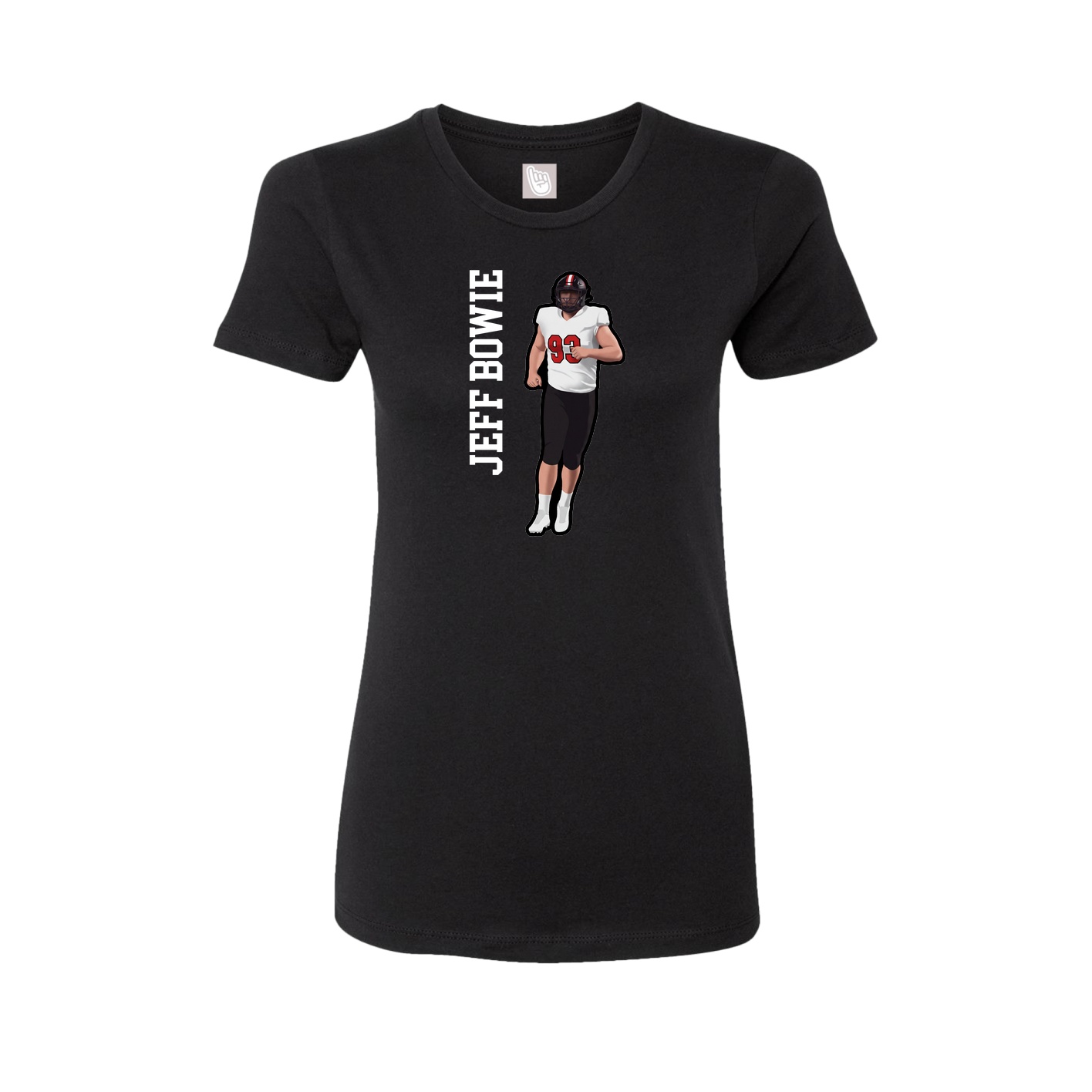 Fitted Women's Tee — Name Vertical in Black