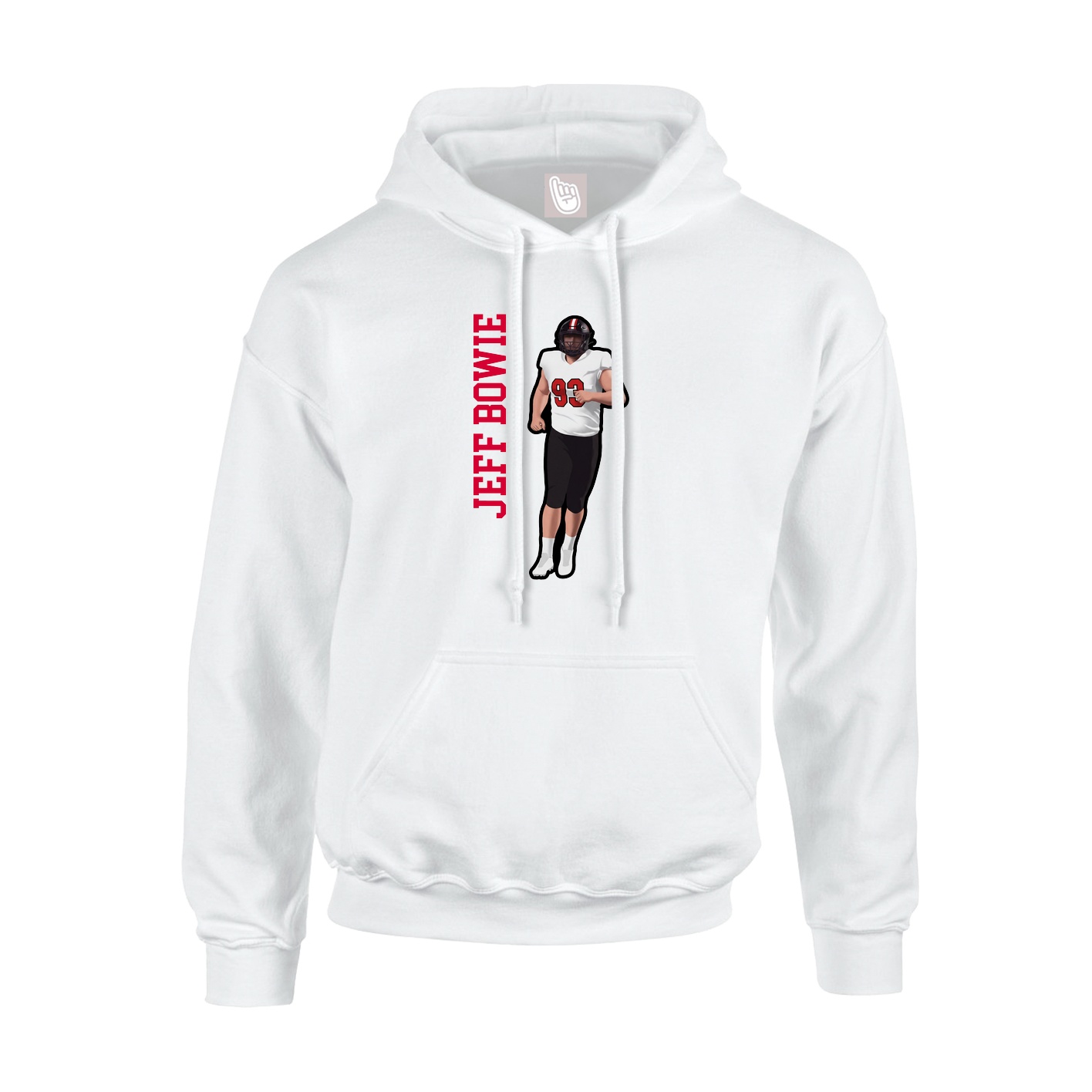 Youth Hoodie — Name Vertical in White