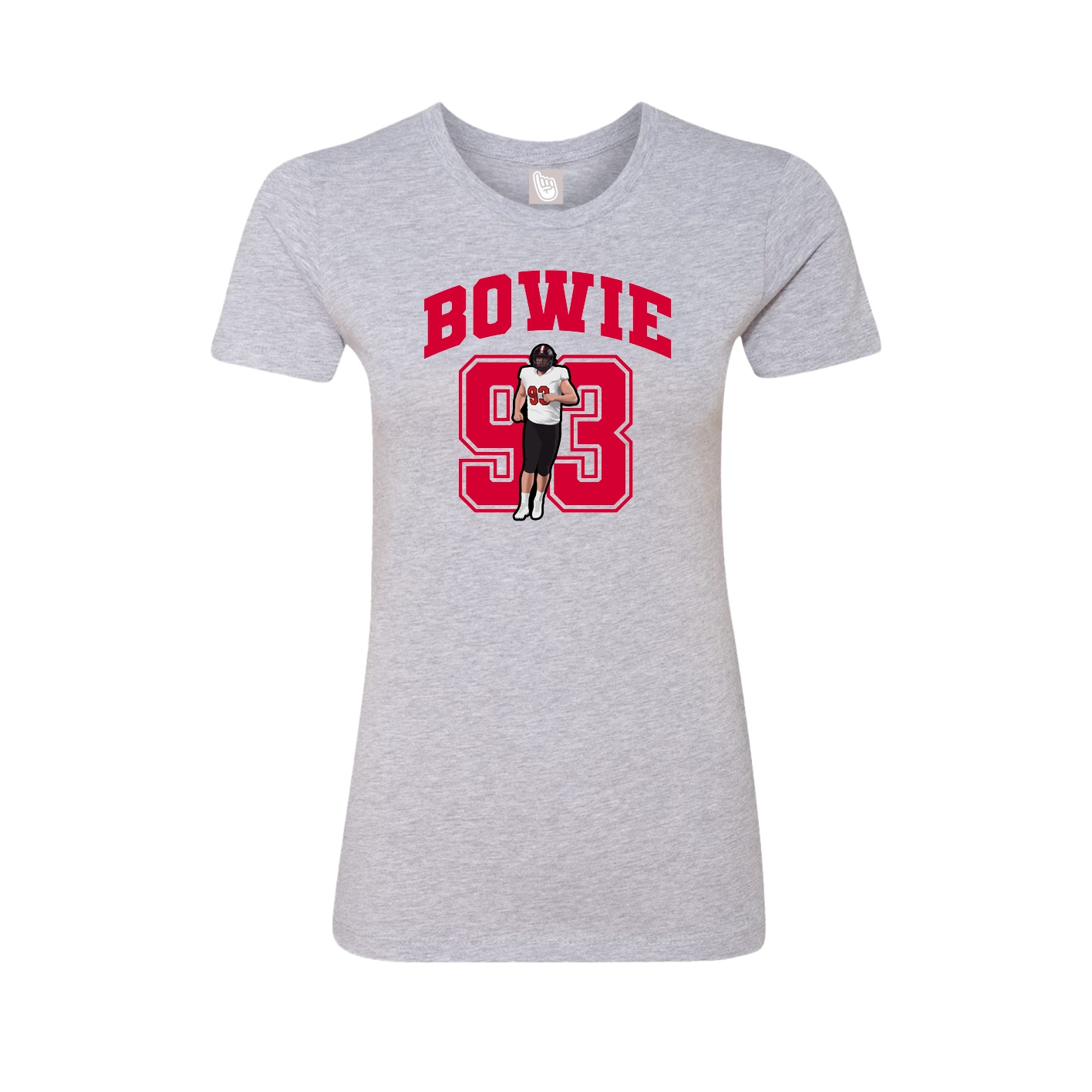 Fitted Women's Tee — Number in Grey