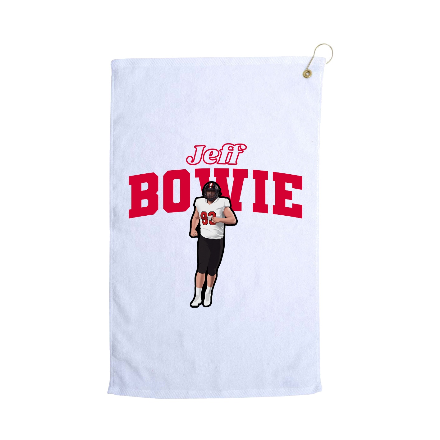 Golf Towel — Name Arch in White