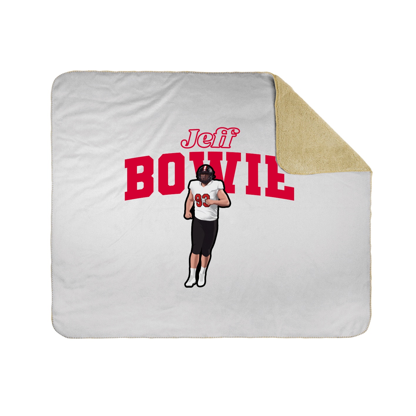 Throw Blanket — Name Arch in White