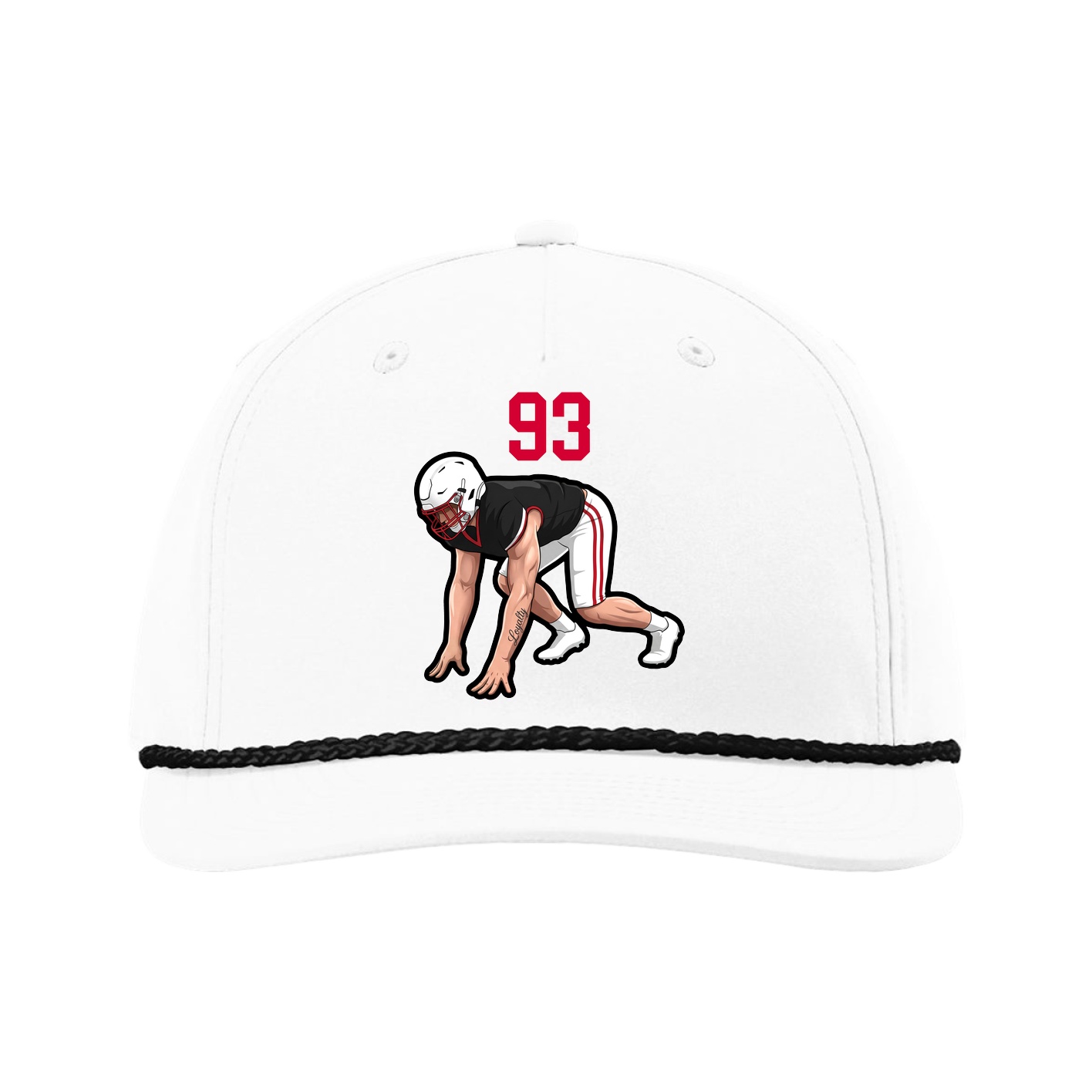 Five-Panel Classic Rope Cap — Number Top in White
