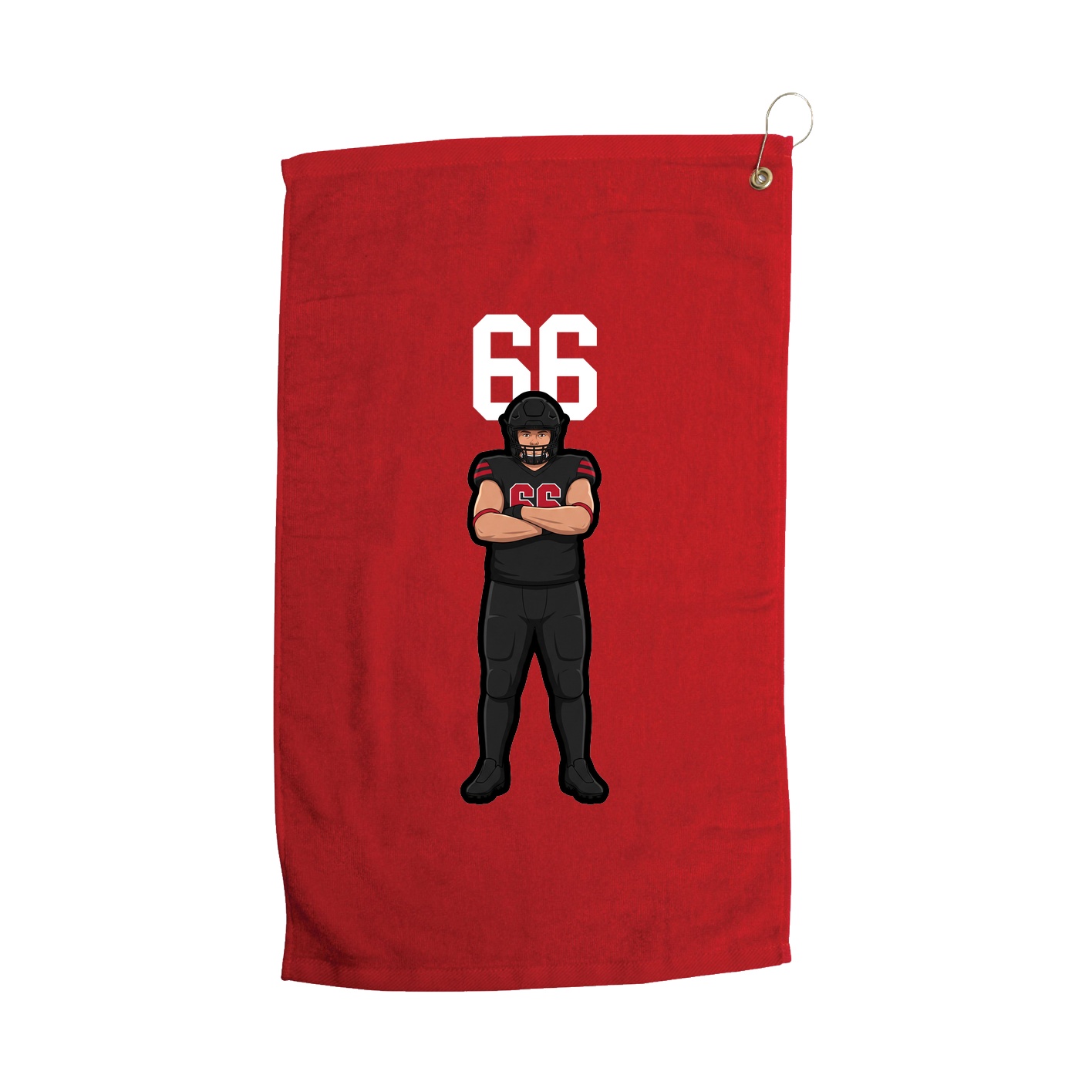 Golf Towel — Number Top in Red