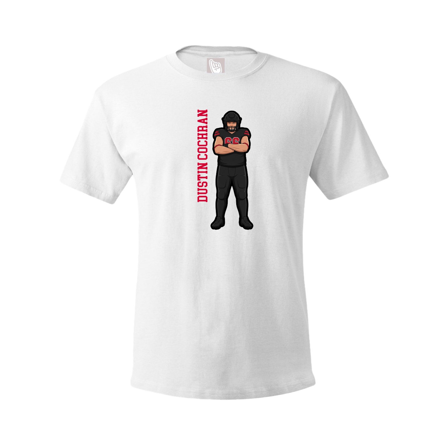Youth Tee — Name Vertical in White