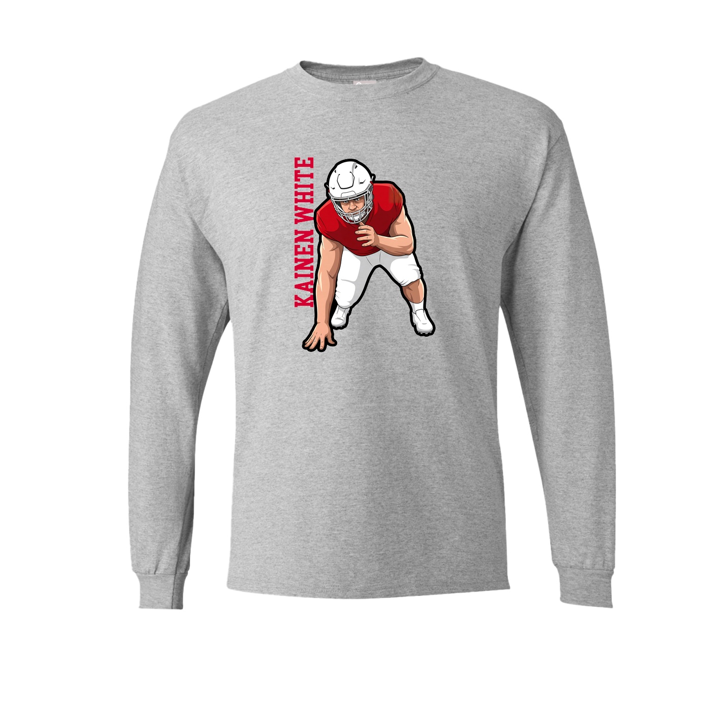 Long Sleeve Tee — Name Vertical in Grey