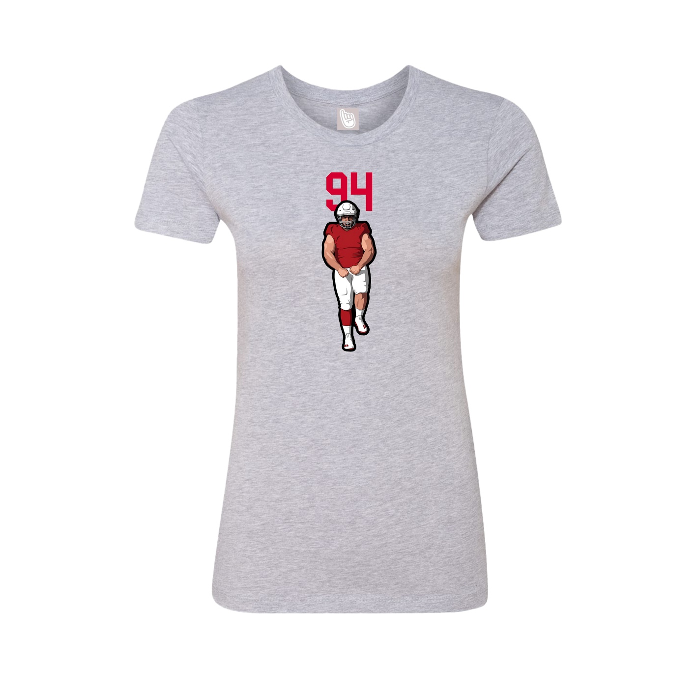 Fitted Women's Tee — Number Top in Grey