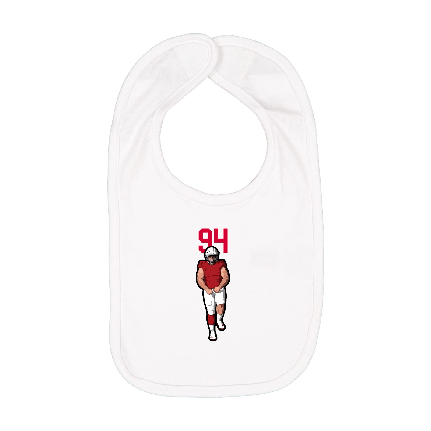 Infant Bib — Number Top in White