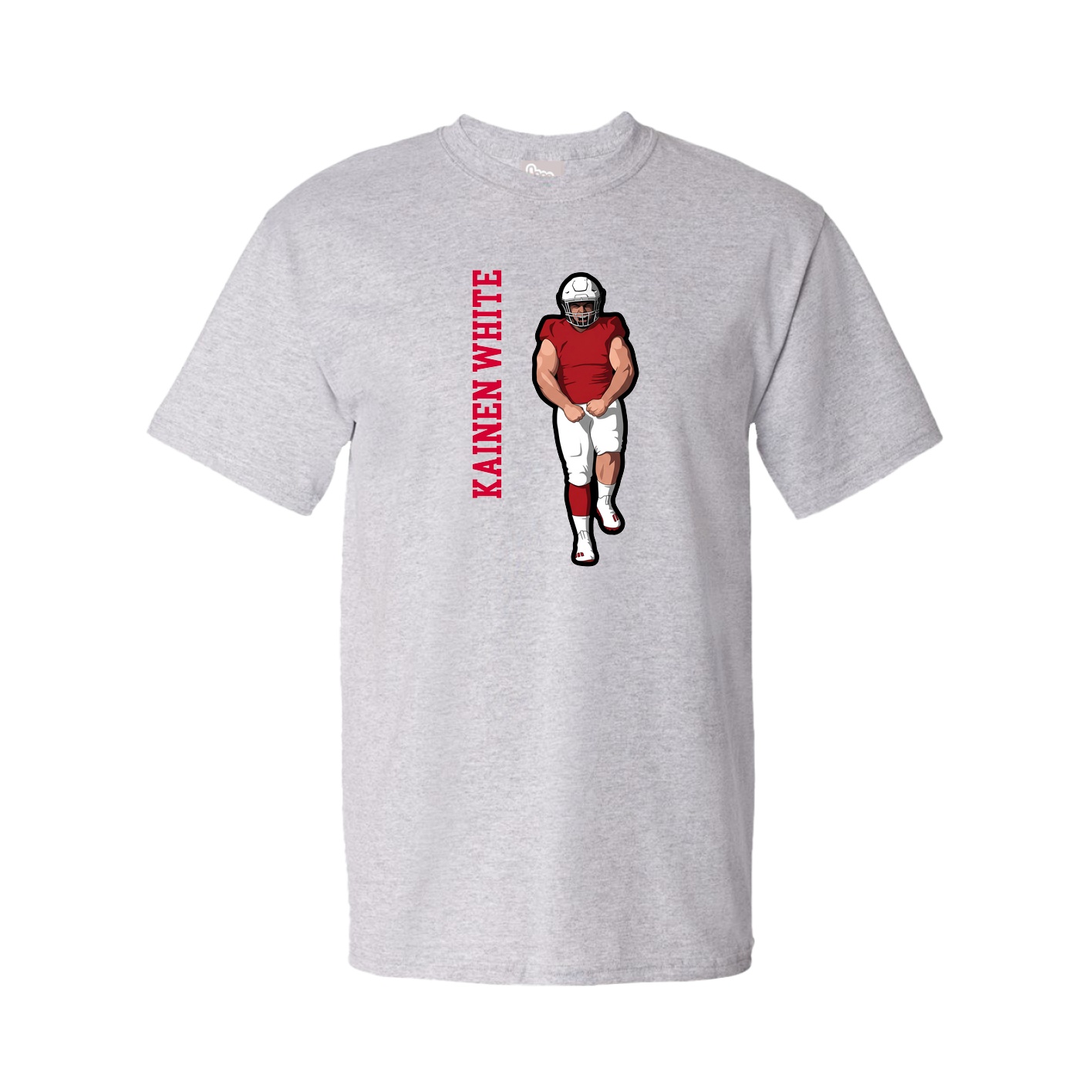 Youth Tee — Name Vertical in Grey