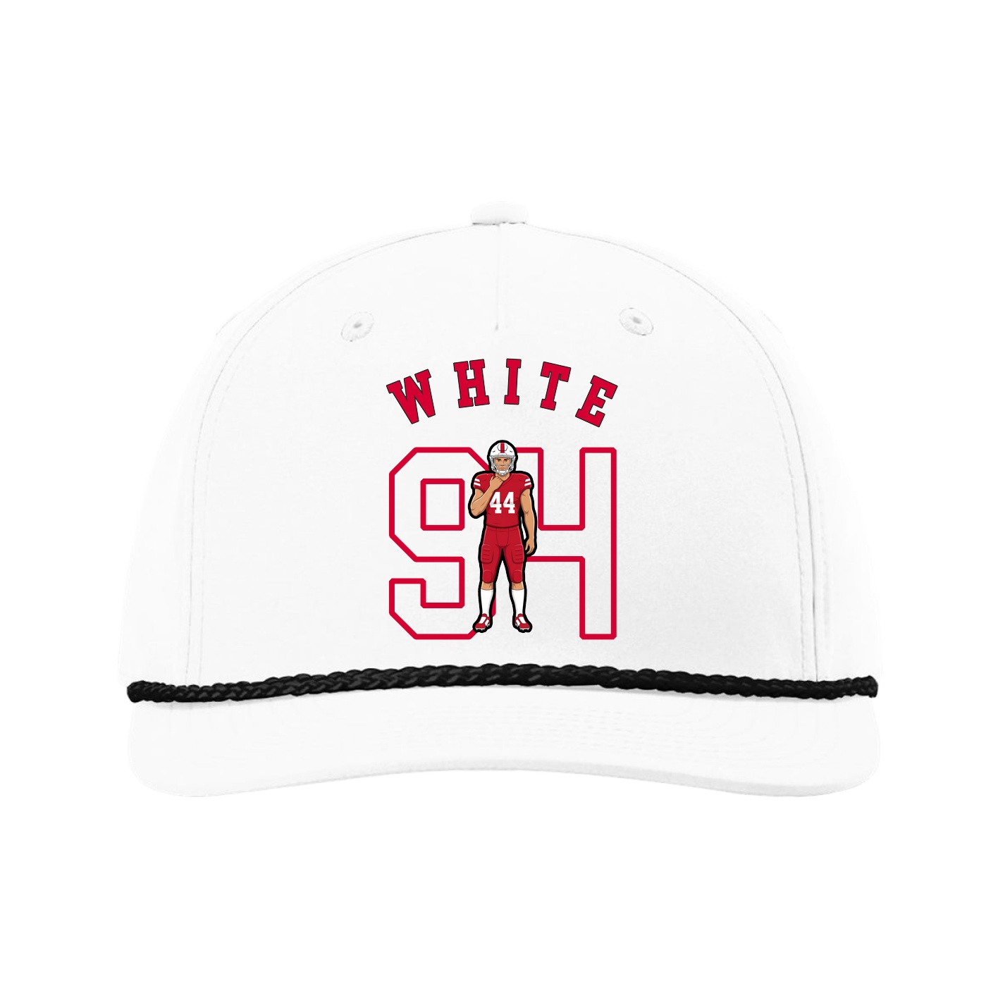 Five-Panel Classic Rope Cap — Shirsey Arch in White