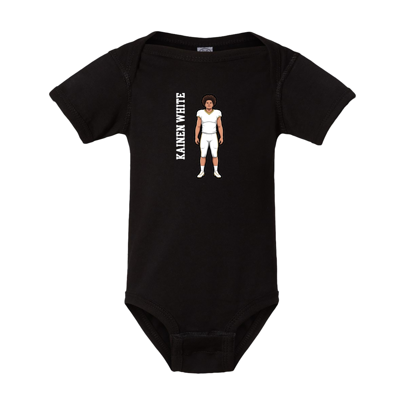 Baby Onesie — Name Vertical in Black