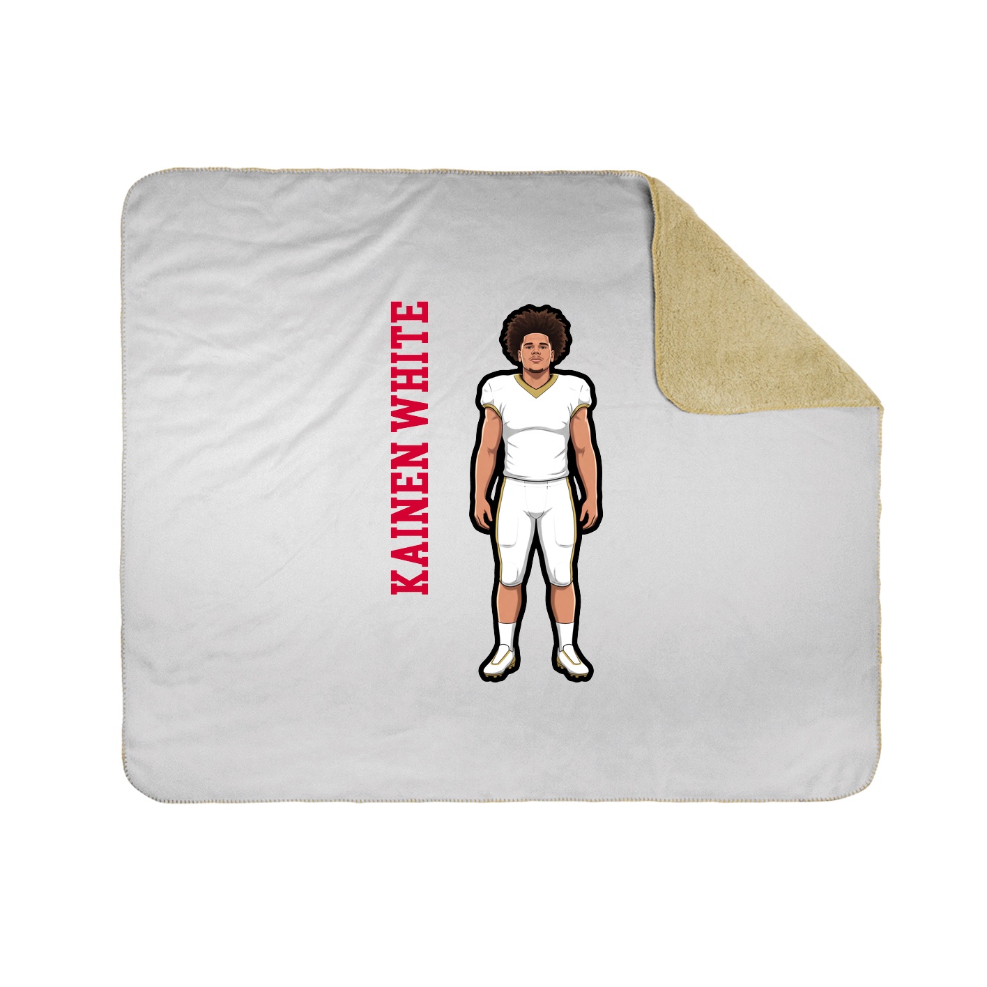 Throw Blanket — Name Vertical in White