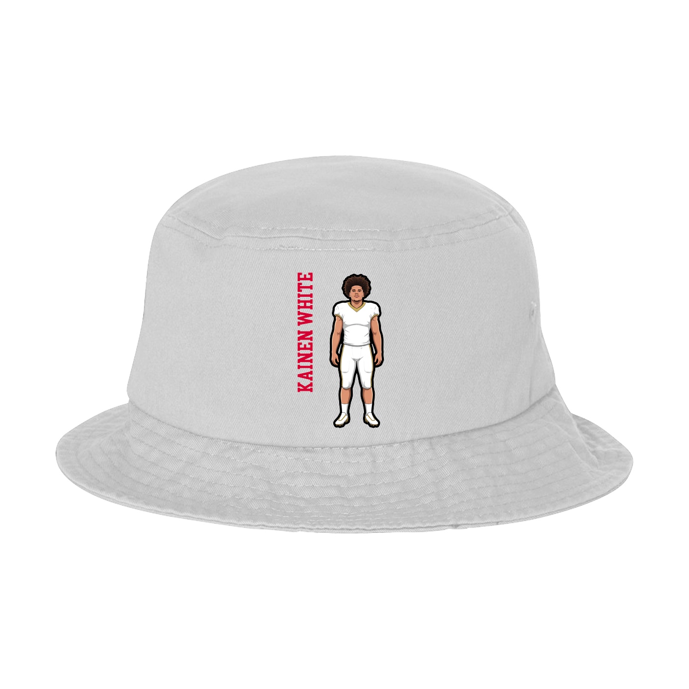 Bucket Cap — Name Vertical in White