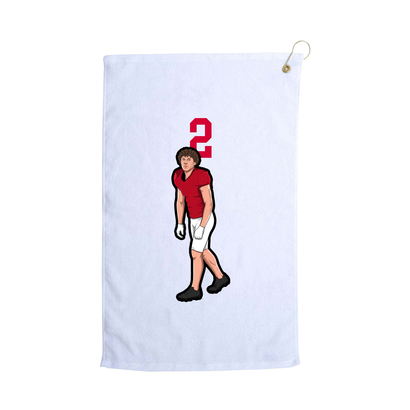 Golf Towel — Number Top in White