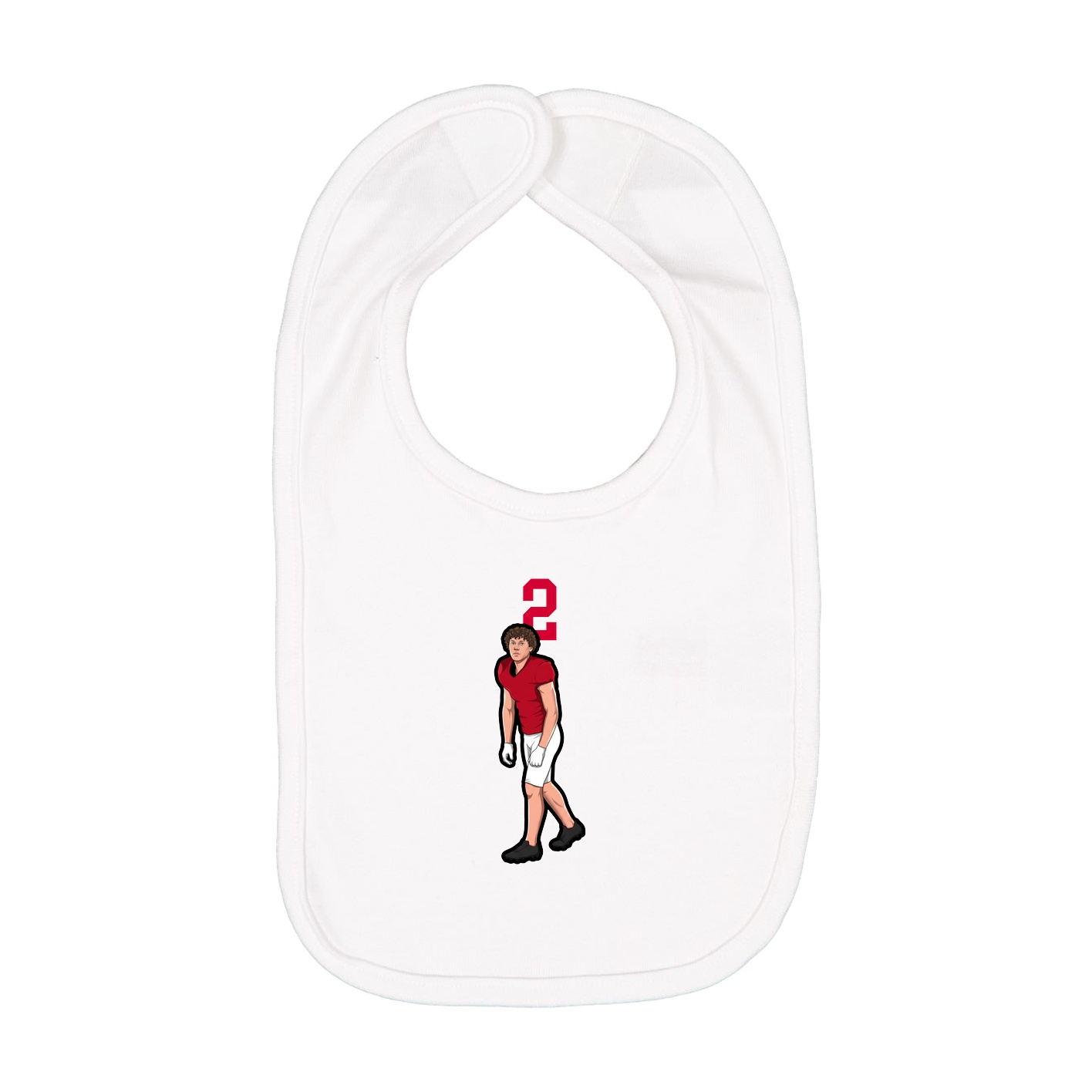 Infant Bib — Number Top in White