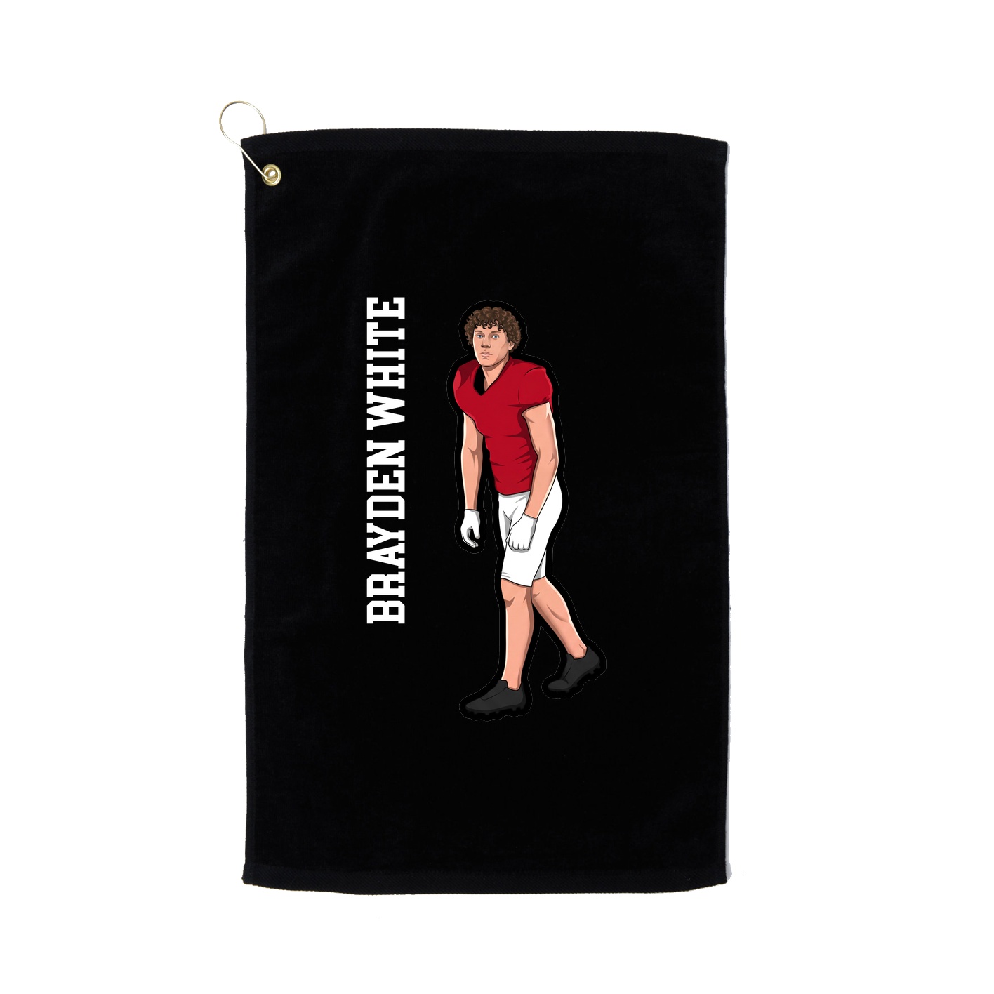 Golf Towel — Name Vertical in Black