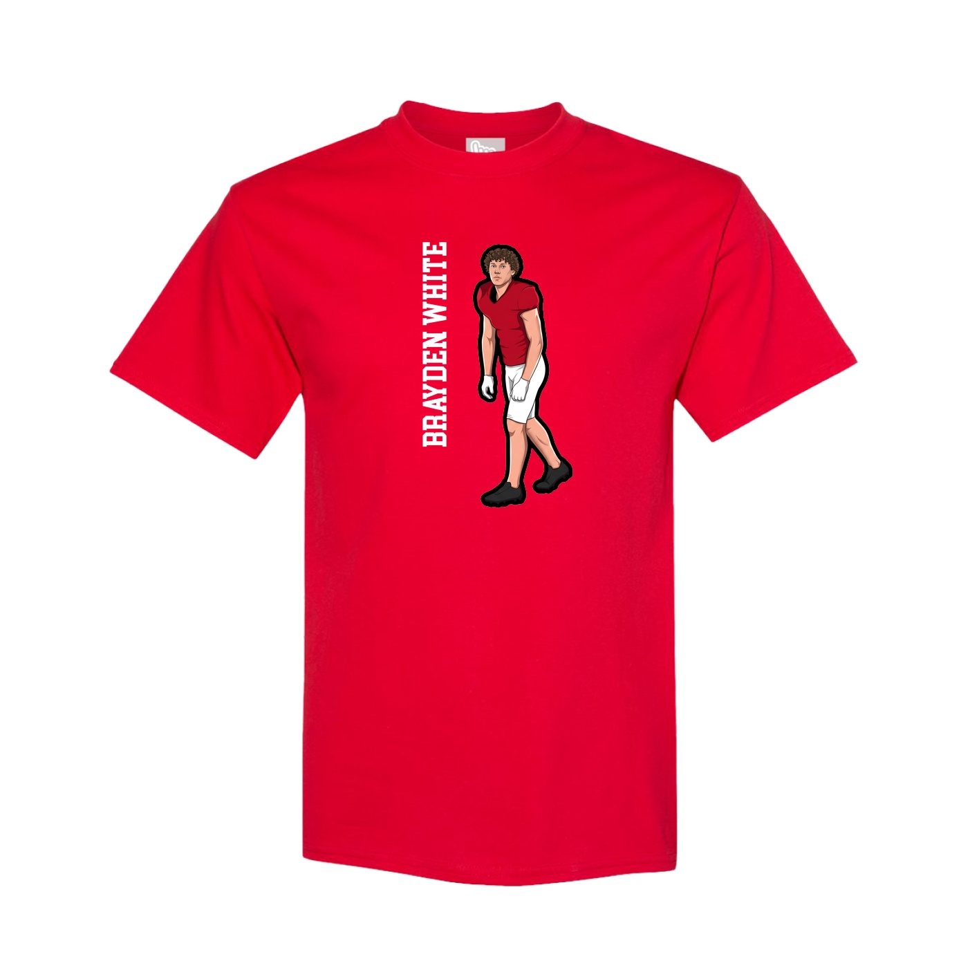 Tee — Name Vertical in Red