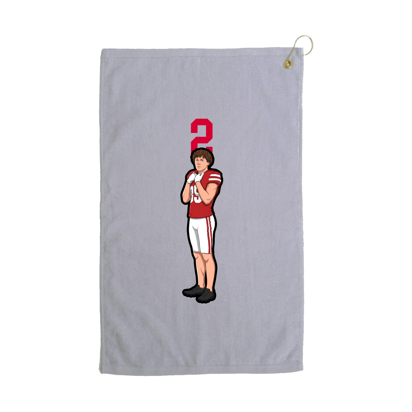 Golf Towel — Number Top in Grey
