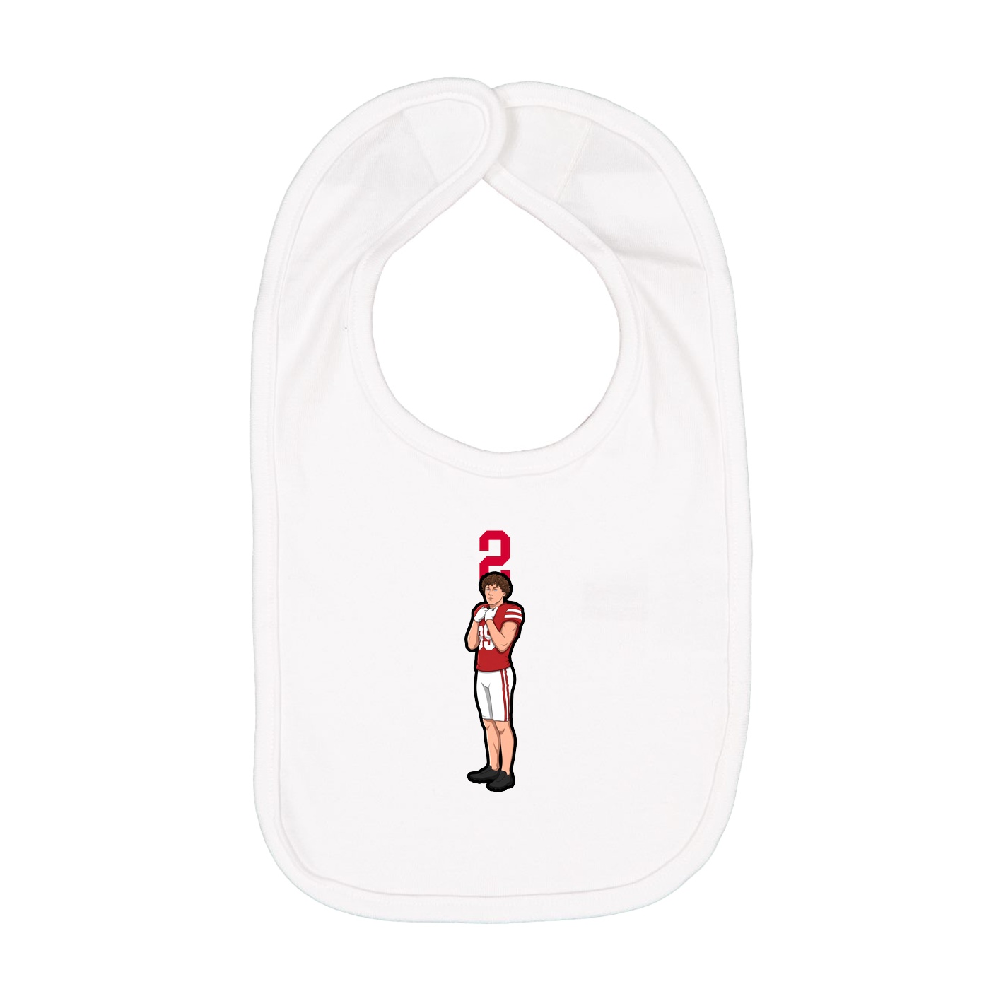 Infant Bib — Number Top in White