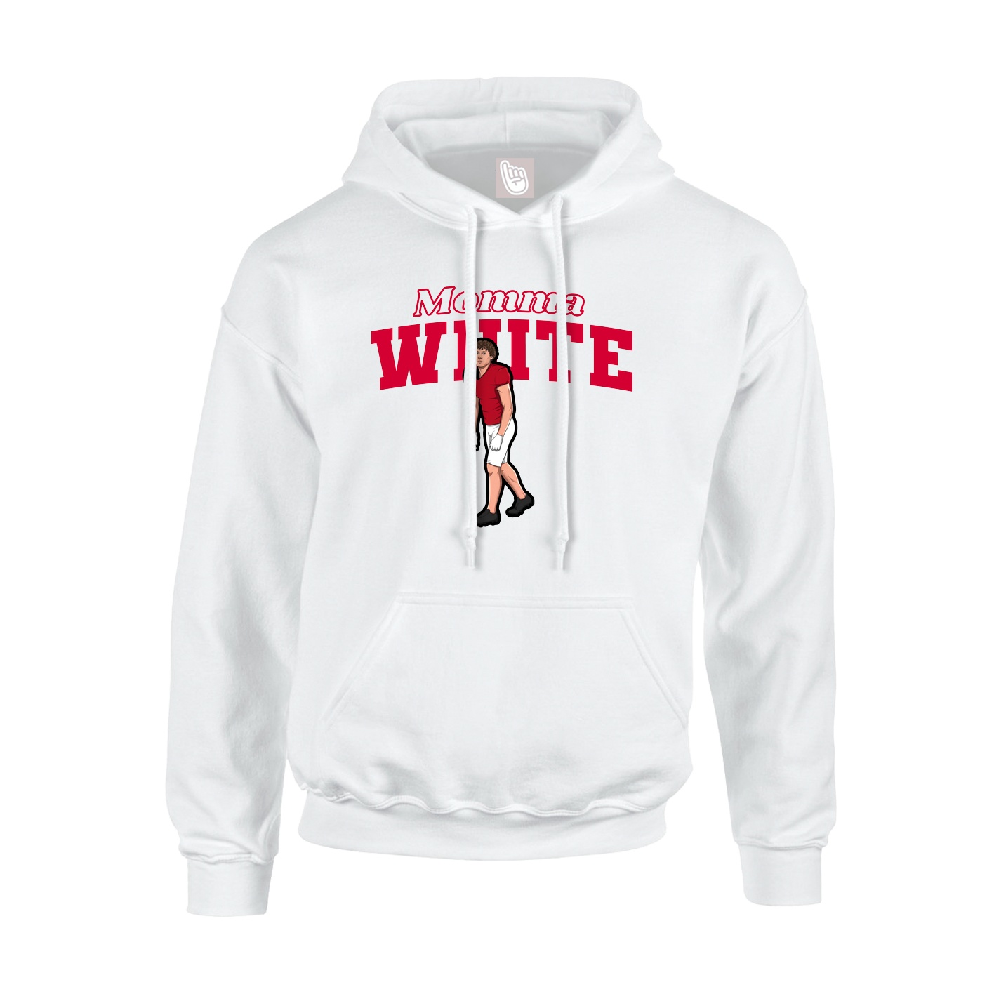Youth Hoodie — Mothers Day Block in White