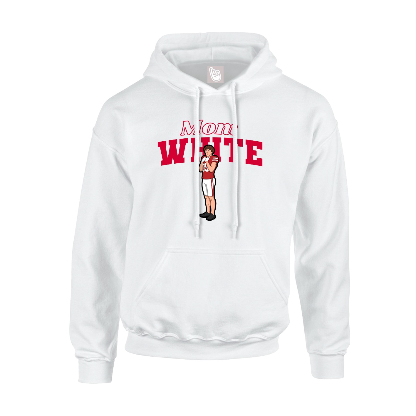 Youth Hoodie — Mothers Day Block in White