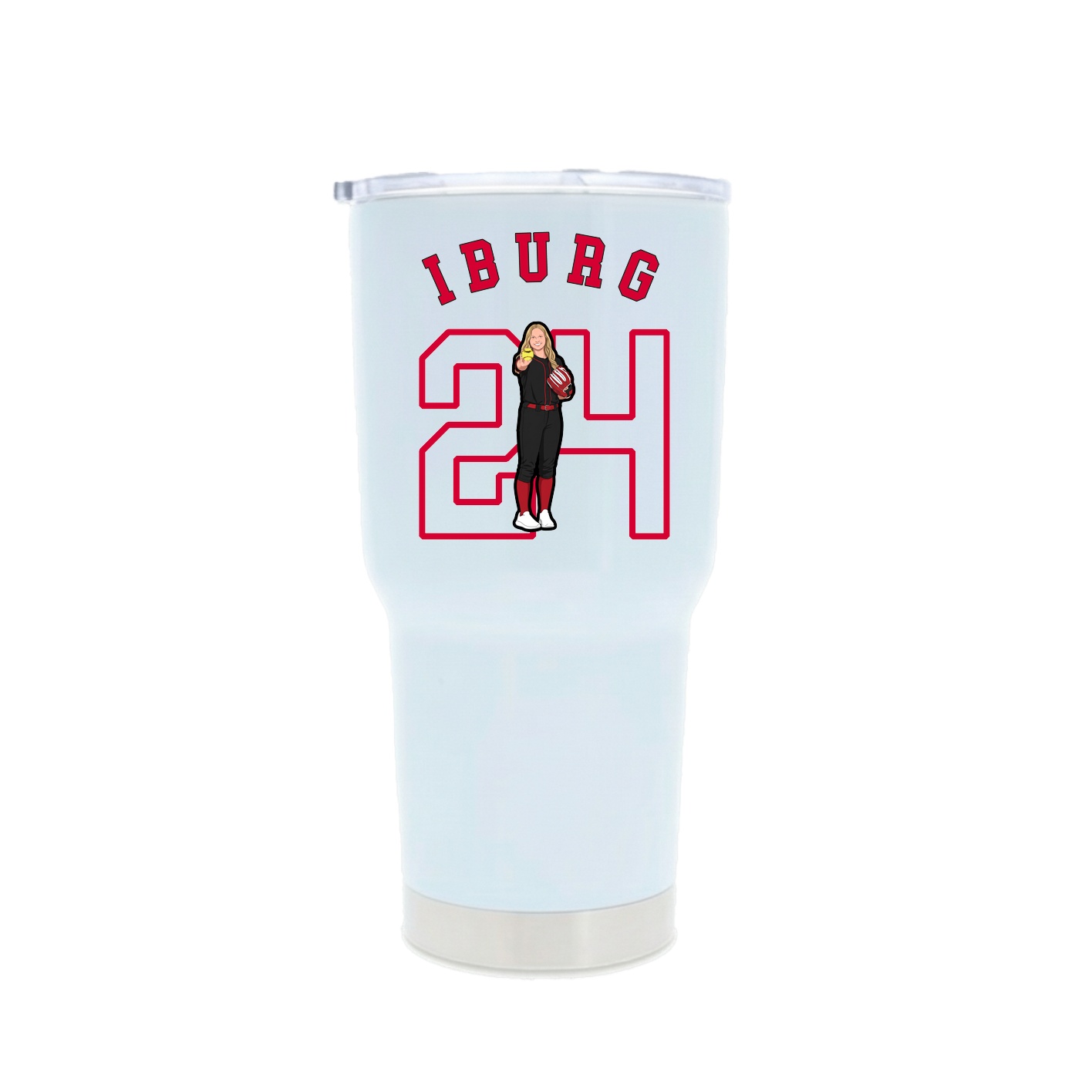 30oz Stainless Steel Tumbler — Shirsey Arch in White