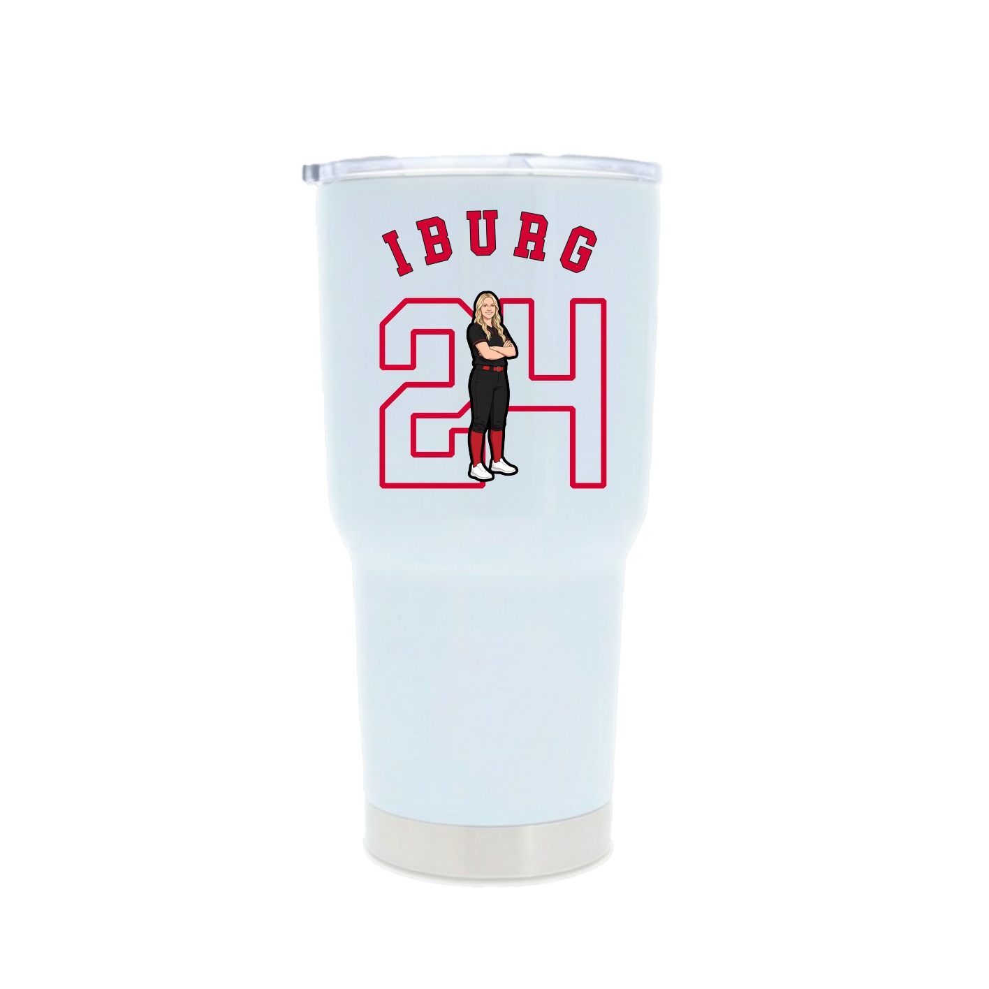 30oz Stainless Steel Tumbler — Shirsey Arch in White