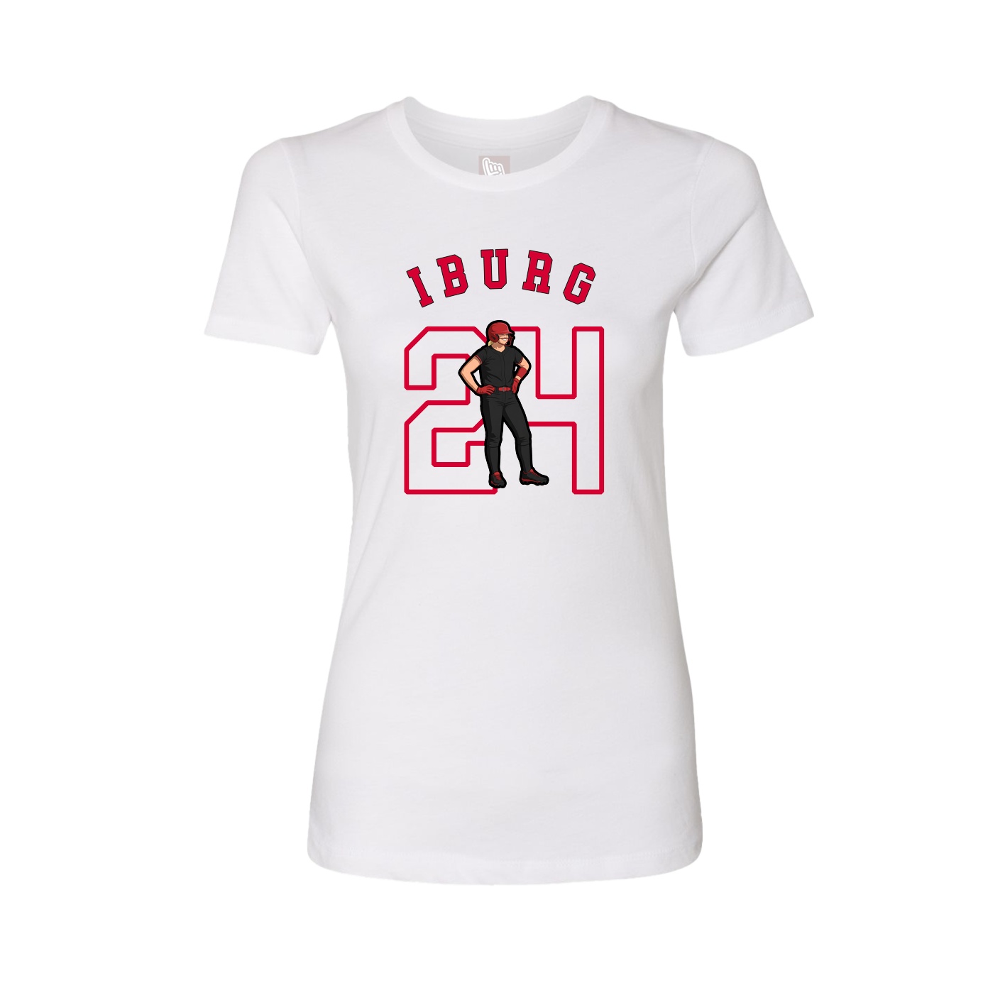 Fitted Women's Tee — Shirsey Arch in White