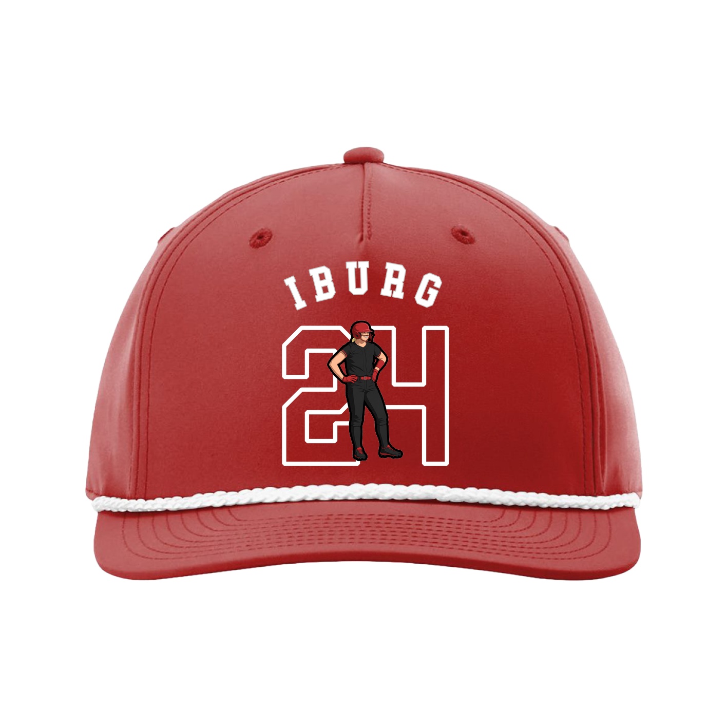 Five-Panel Classic Rope Cap — Shirsey Arch in Red
