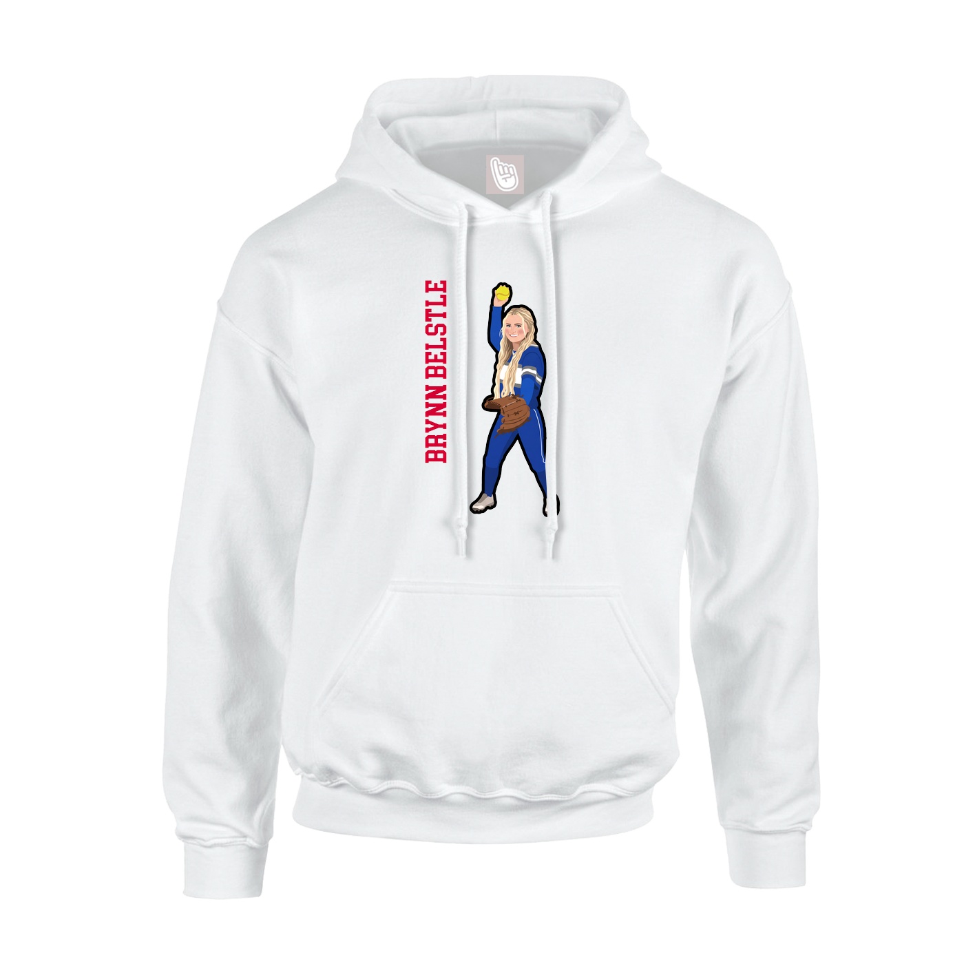 Hoodie — Name Vertical in White