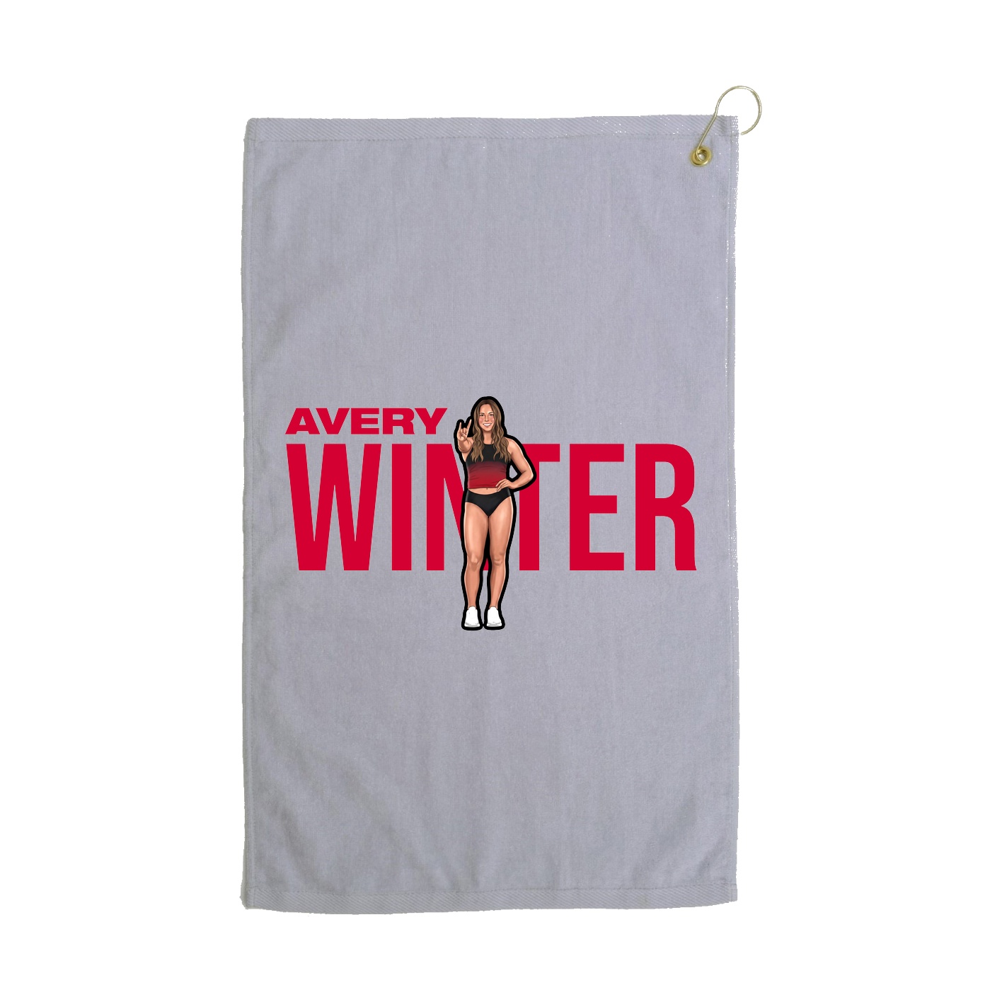 Golf Towel — Player Name in Grey