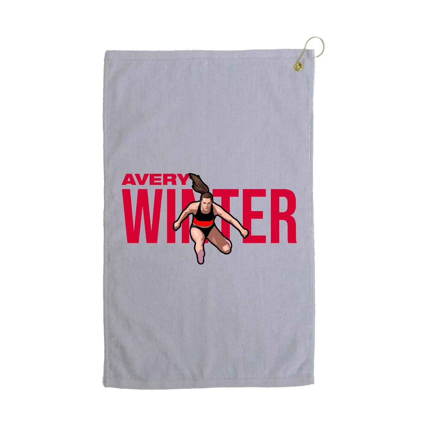 Golf Towel — Player Name in Grey
