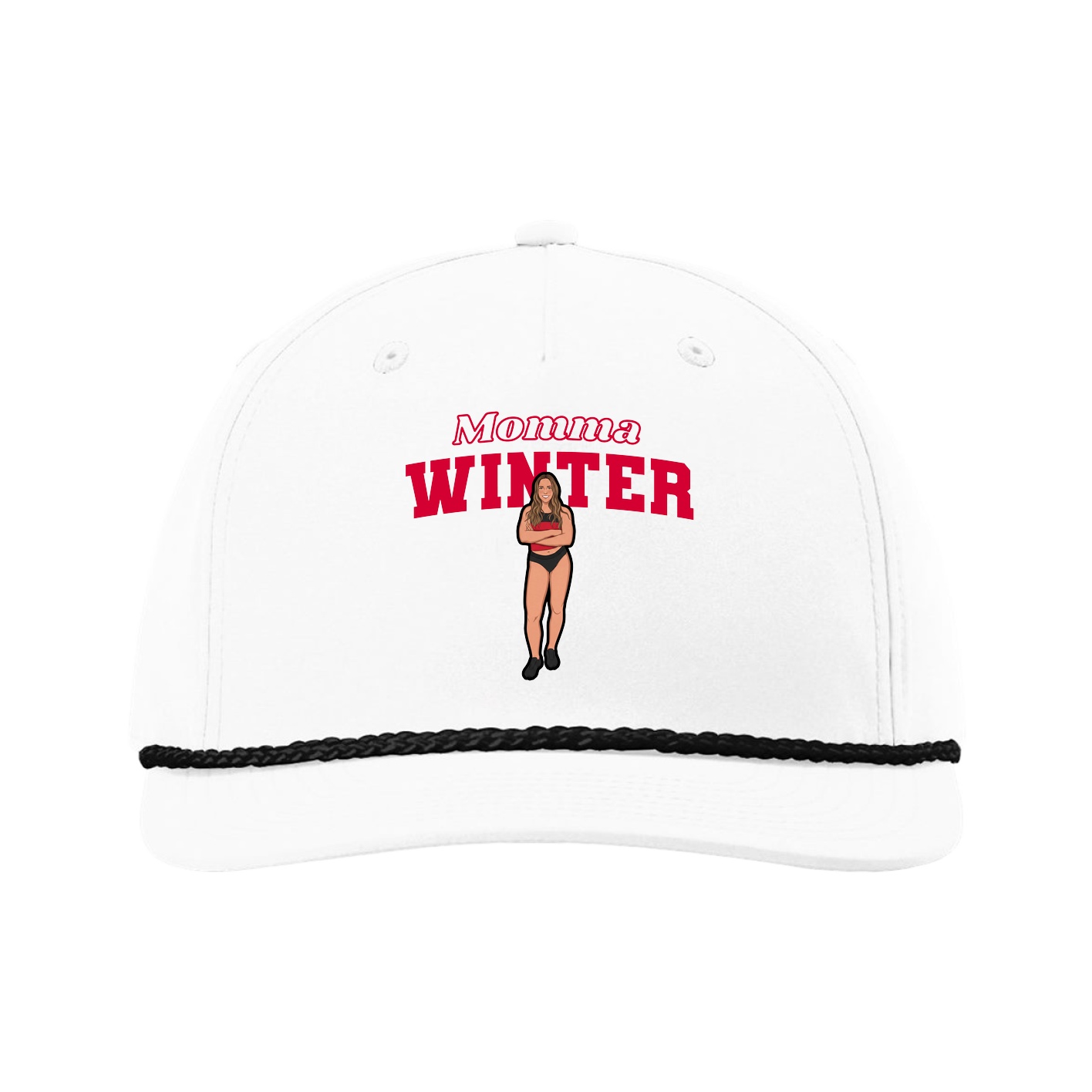 Five-Panel Classic Rope Cap — Mothers Day Block in White
