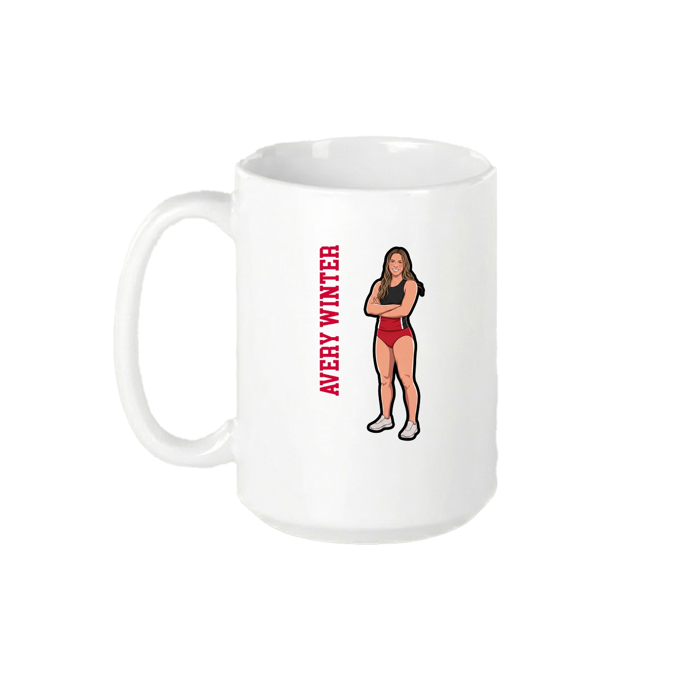 15oz Coffee Mug — Name Vertical in White