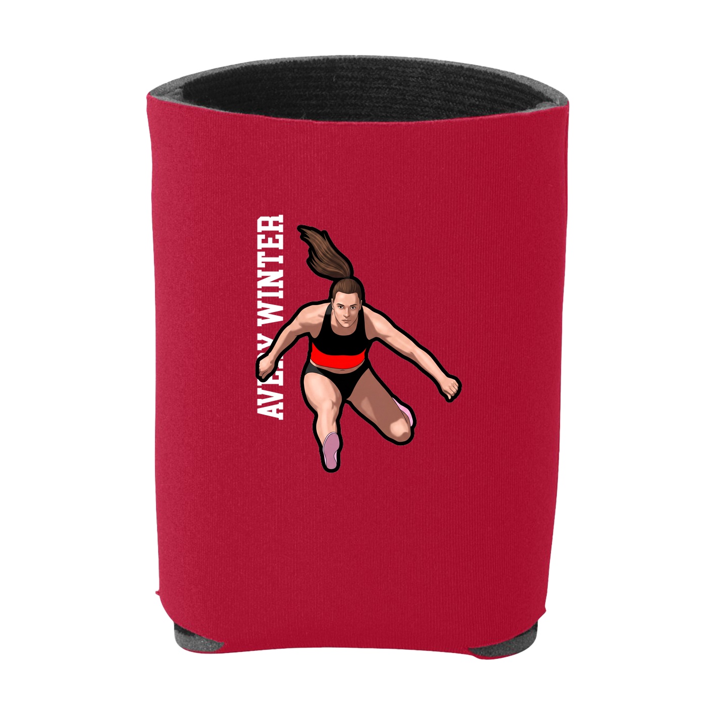 Can Holder — Name Vertical in Red