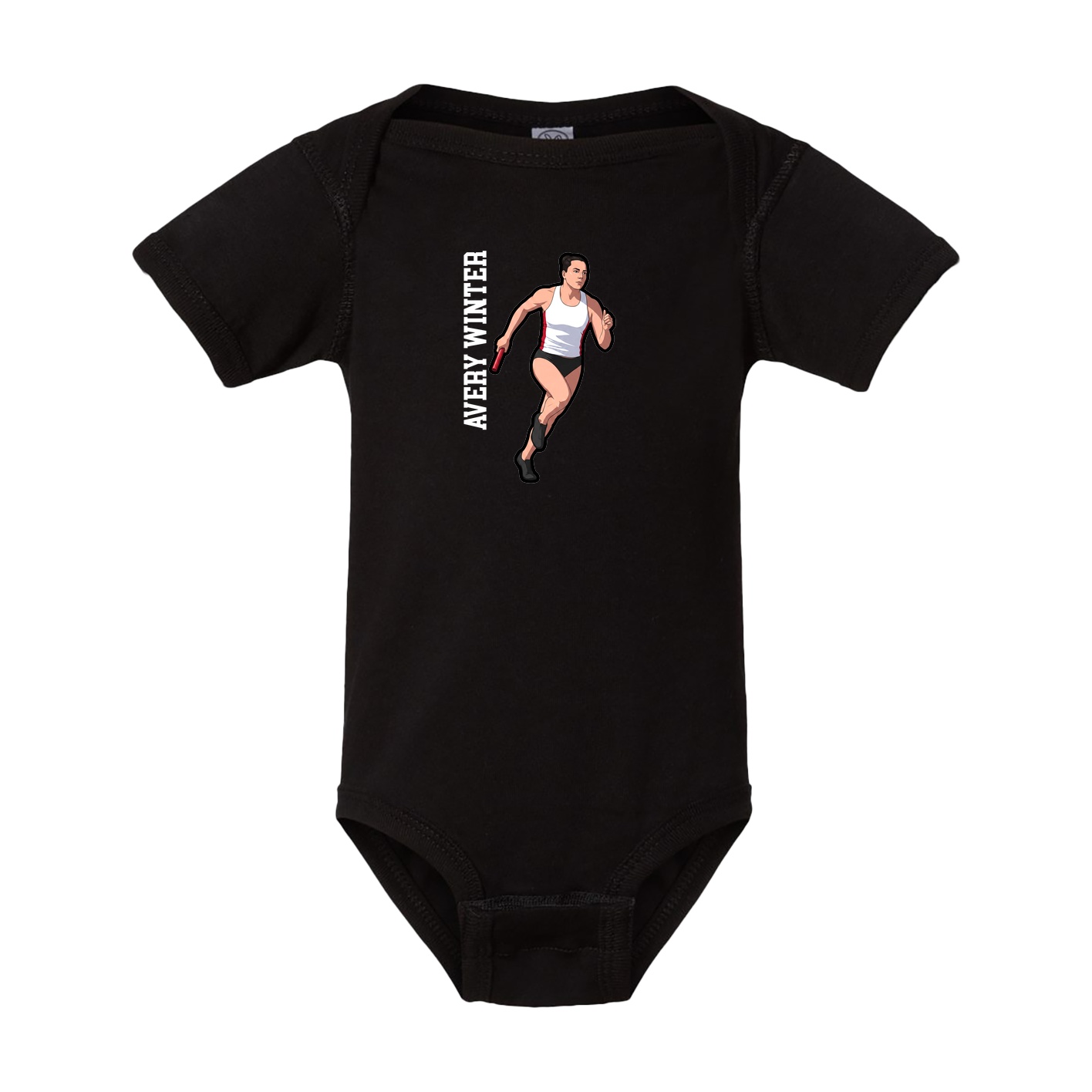 Baby Onesie — Name Vertical in Black