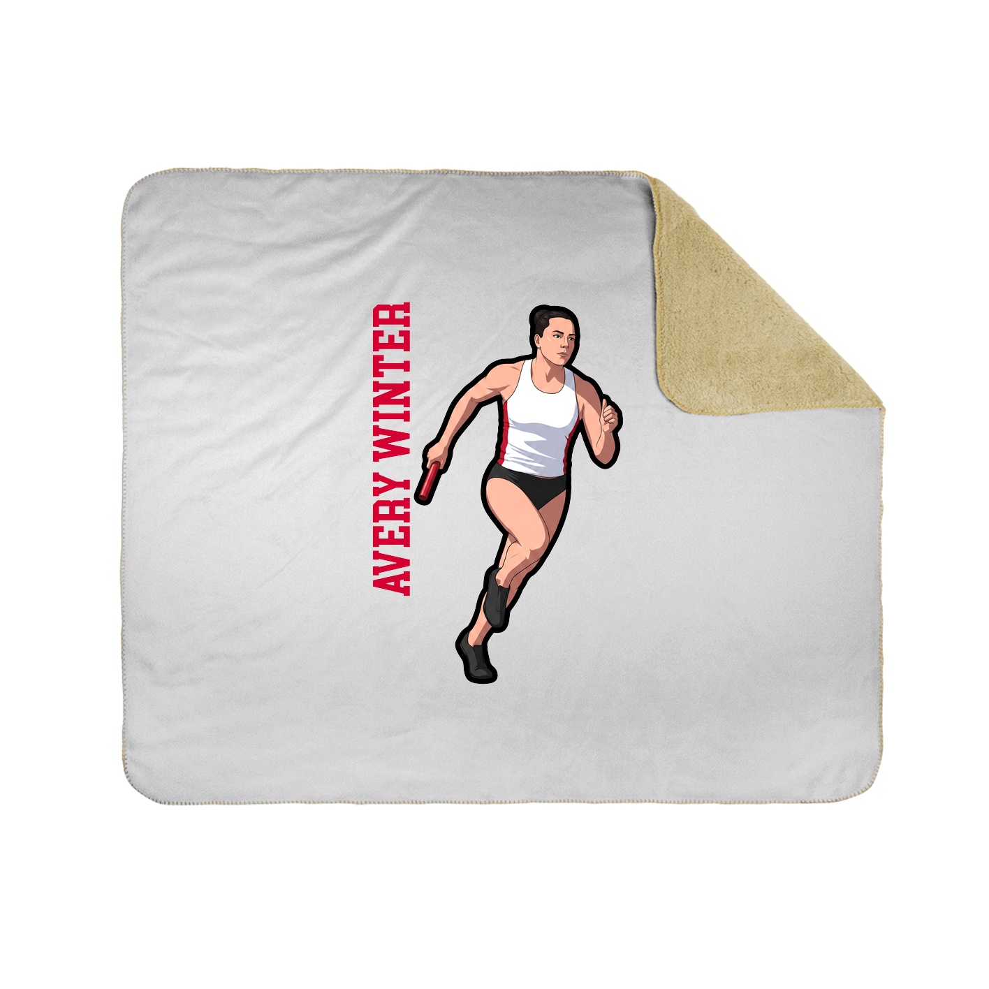Throw Blanket — Name Vertical in White