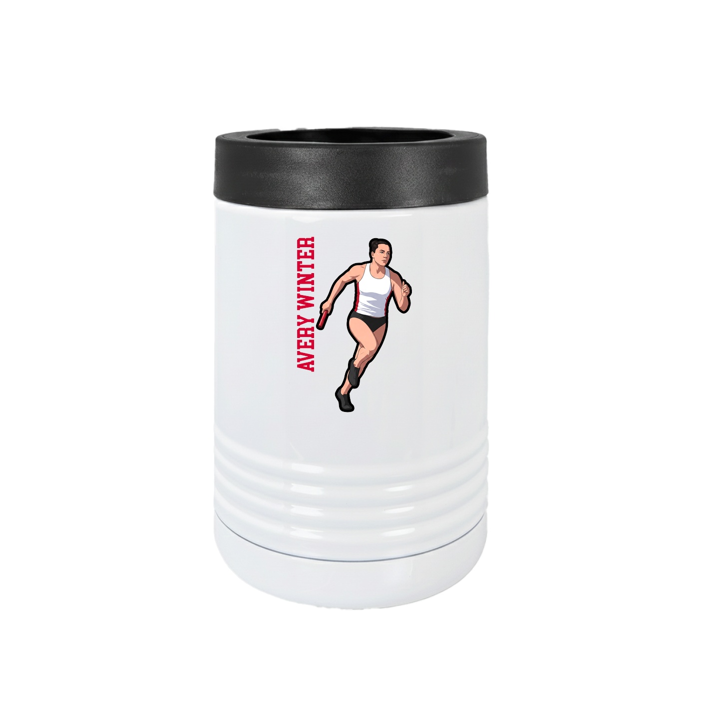 Beverage Holder — Name Vertical in White