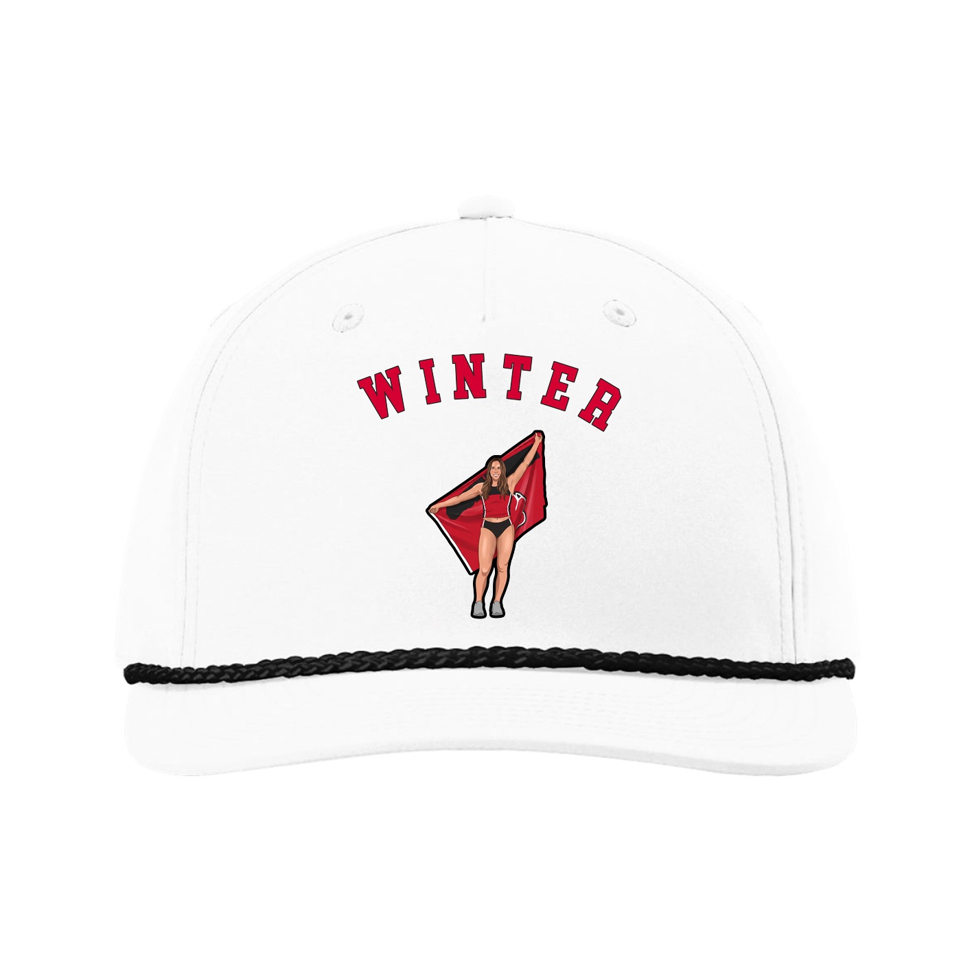 Five-Panel Classic Rope Cap — Shirsey Arch in White
